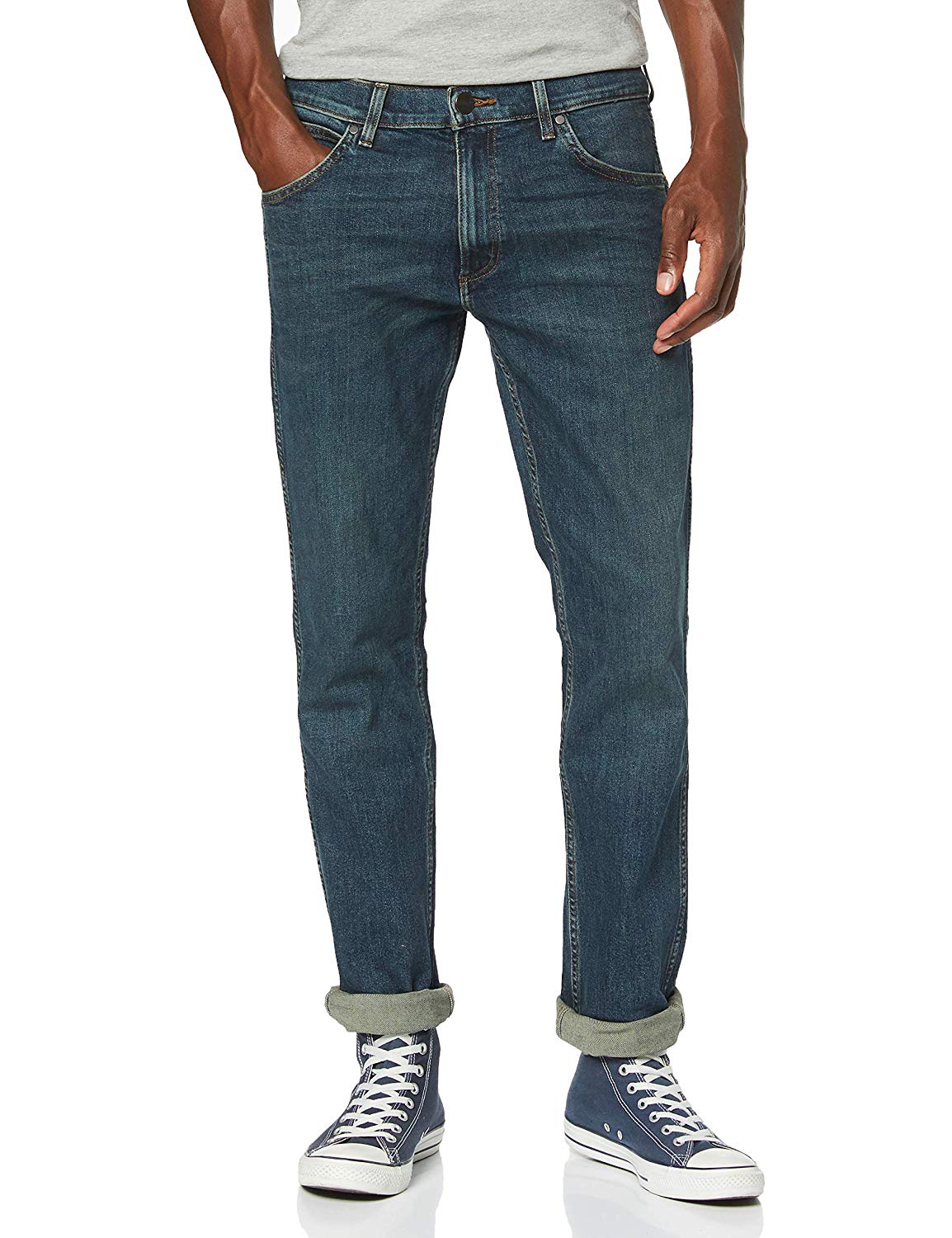 Wrangler Greensboro slim (recte estret) W15Q2126M color texà rentat a la pedra