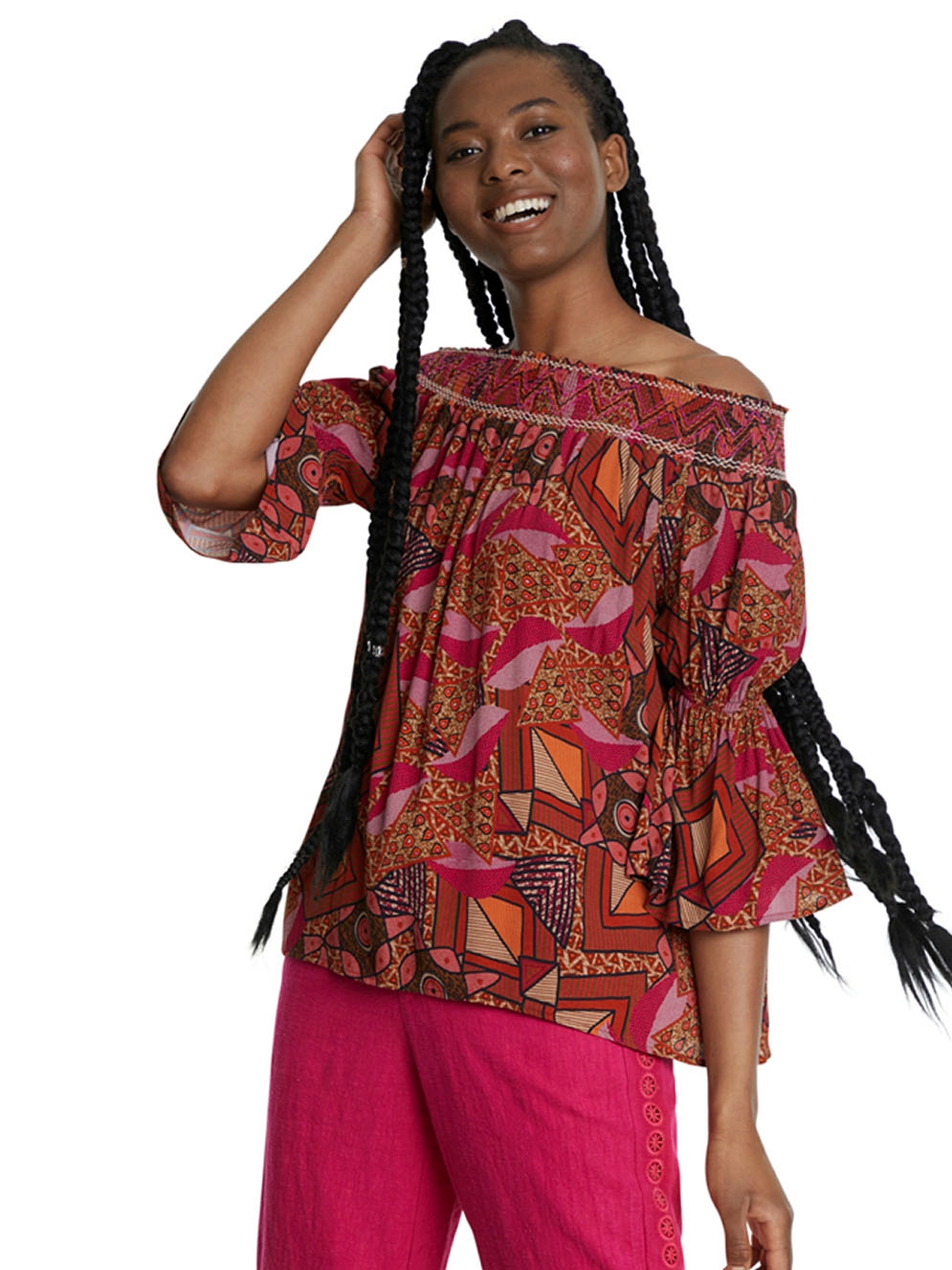 Foto 1 - Desigual blusa de mujer 20SWBW62 estampado diferentes colores