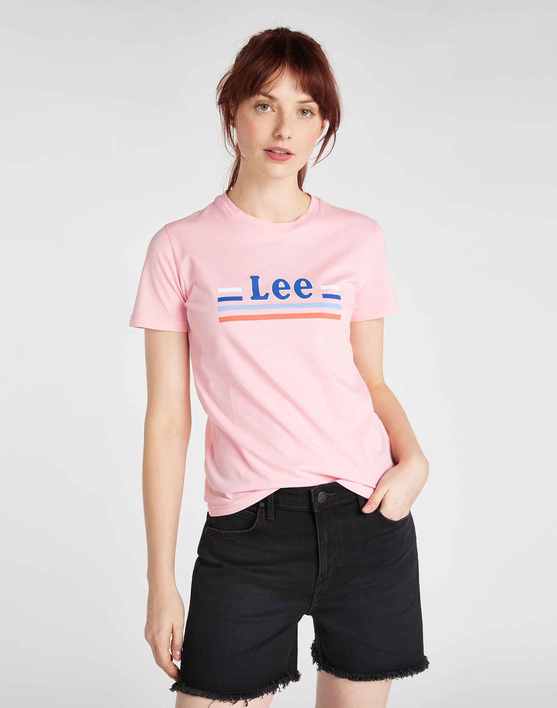 Lee samarreta de dona m/c L41HEPNL color rosa i logo