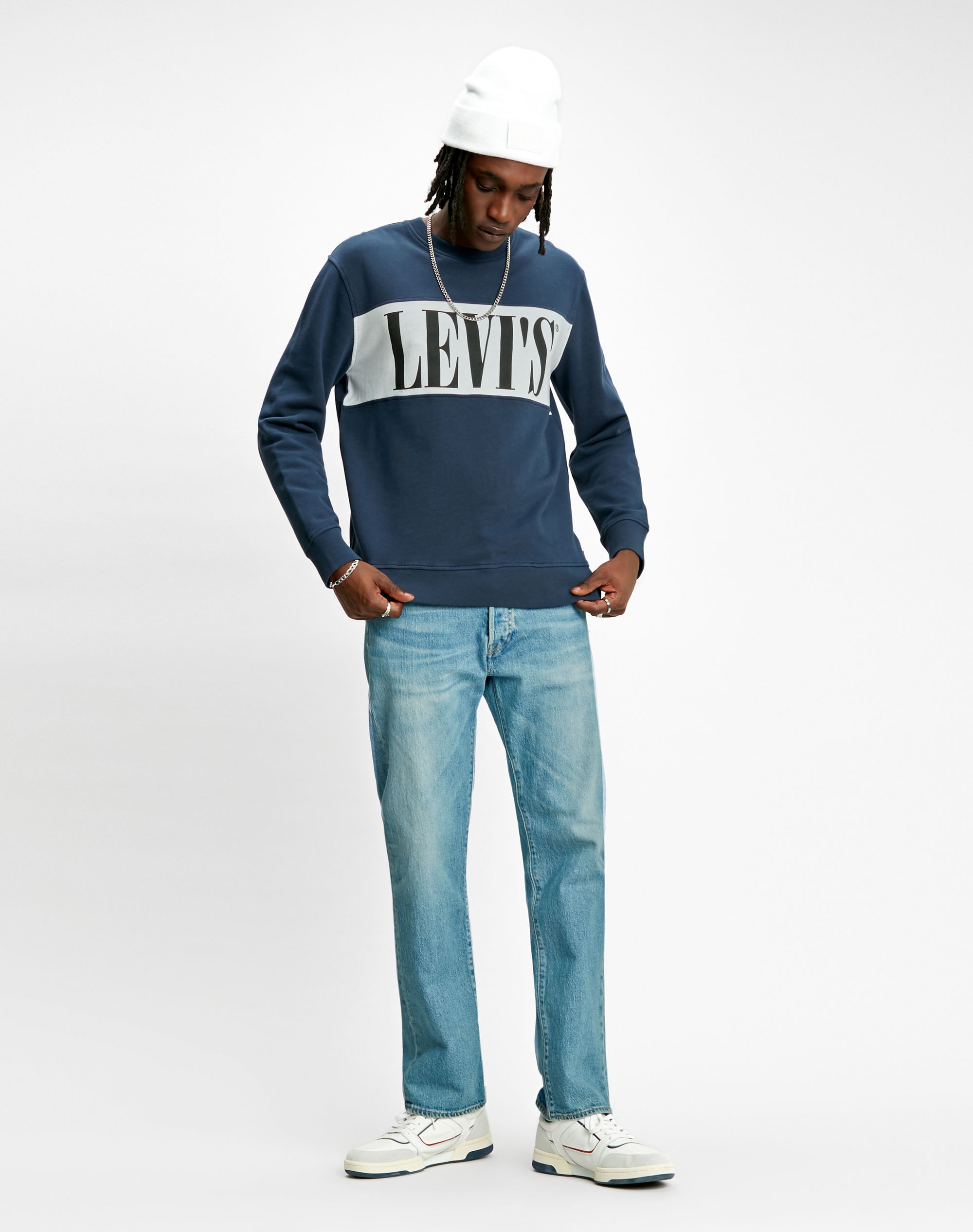 Levi's sudadera de hombre de cuello redondo 85648.00.00 de color azul