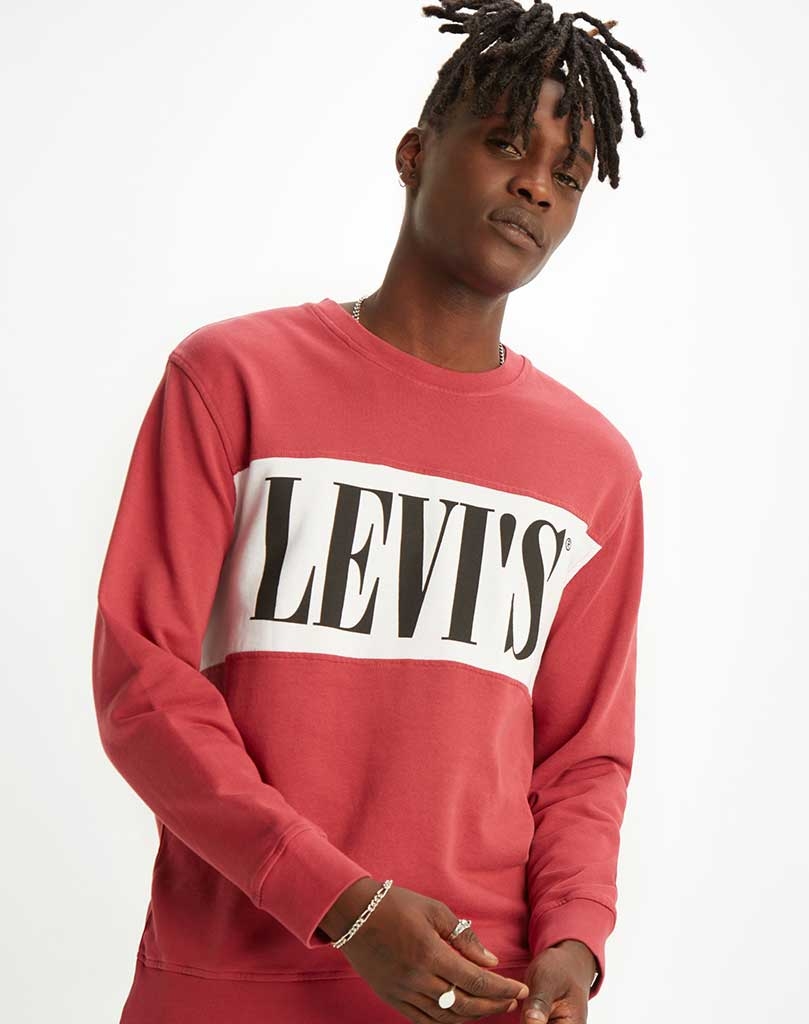 Levi's sudadera de hombre de cuello redondo 85648.00.03 de color rojo