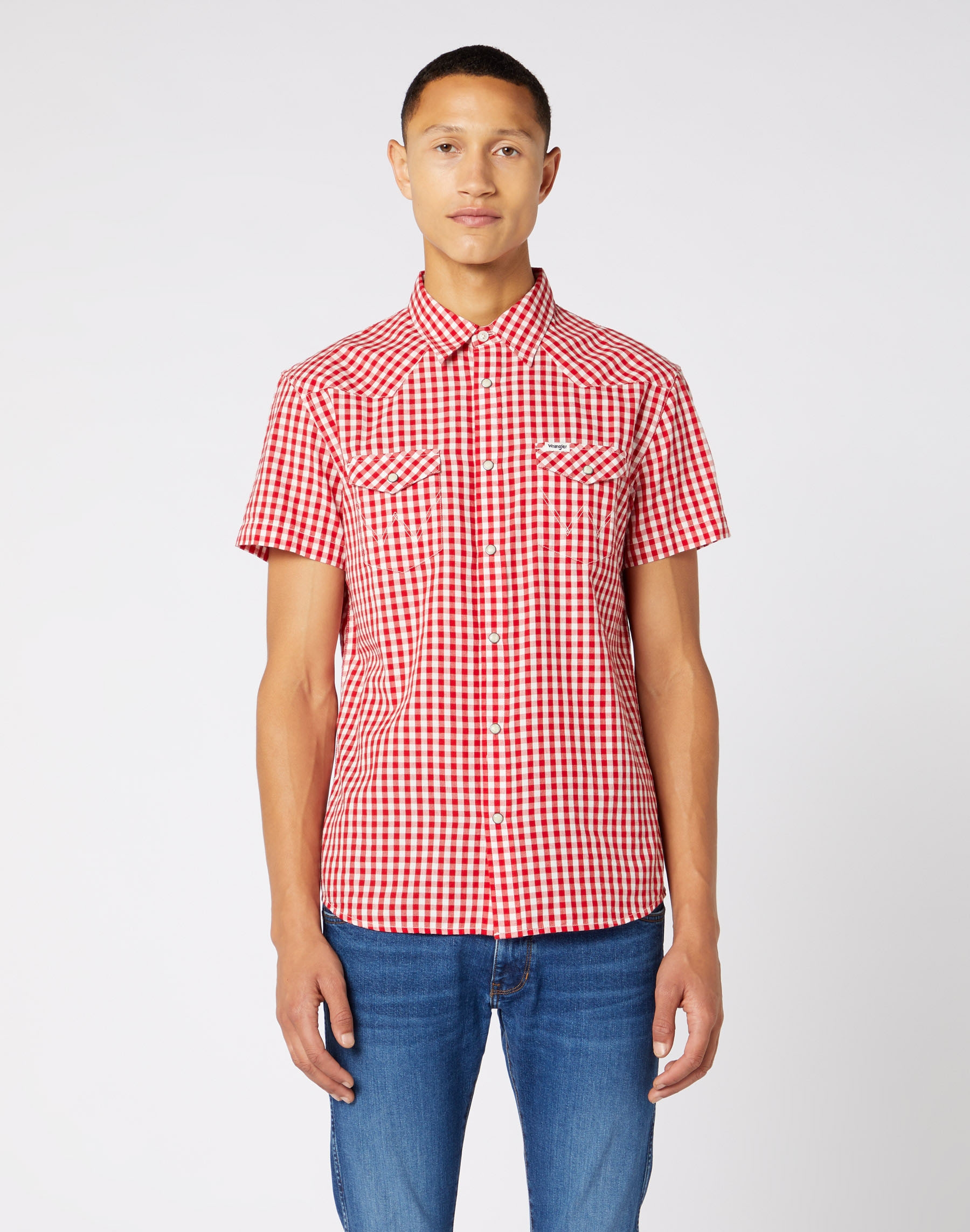 Wrangler camisa d'home m/c W5J04MX57 de quadres color vermell