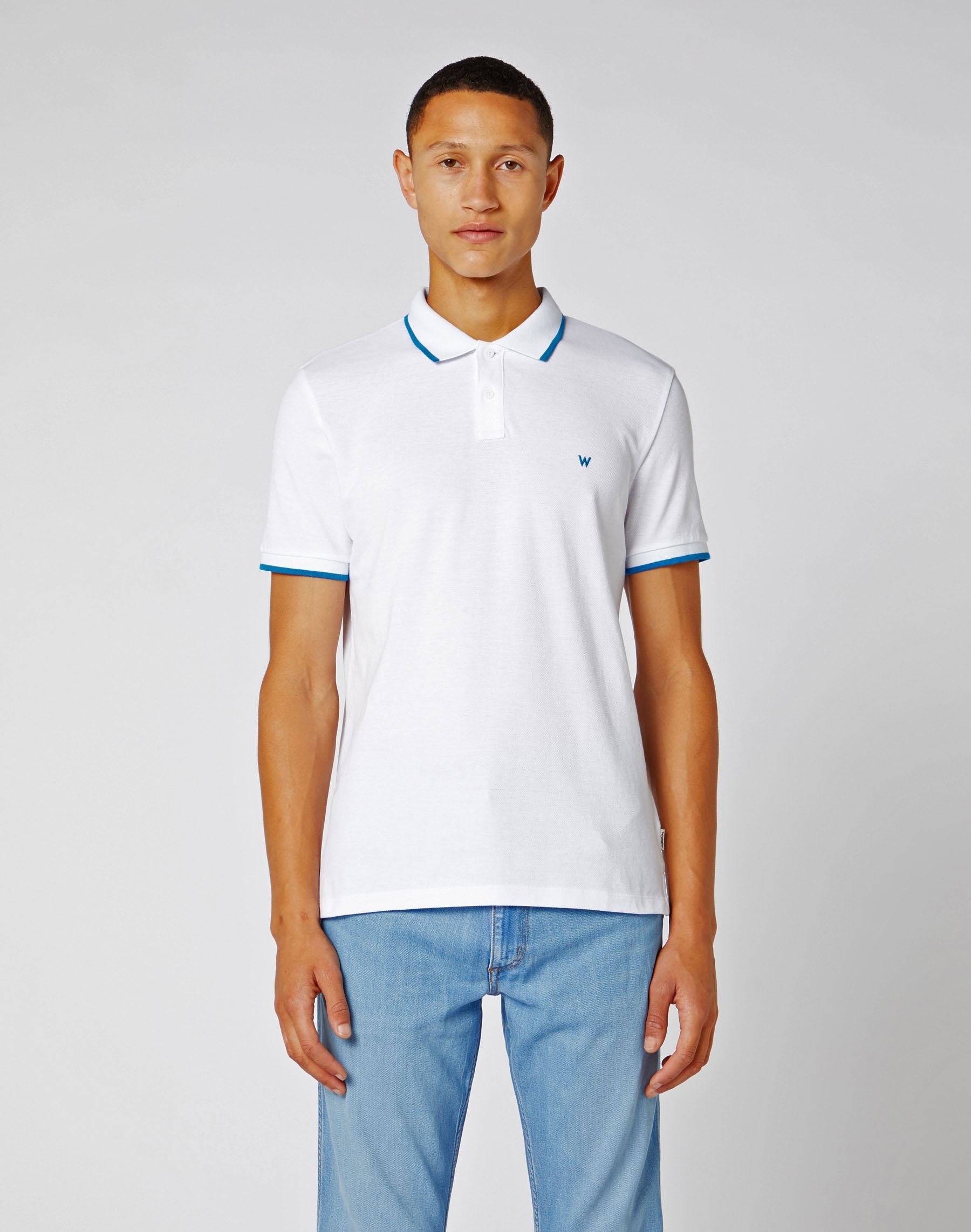 Wrangler polo de hombre de m/c W7D5K4989 de color blanco