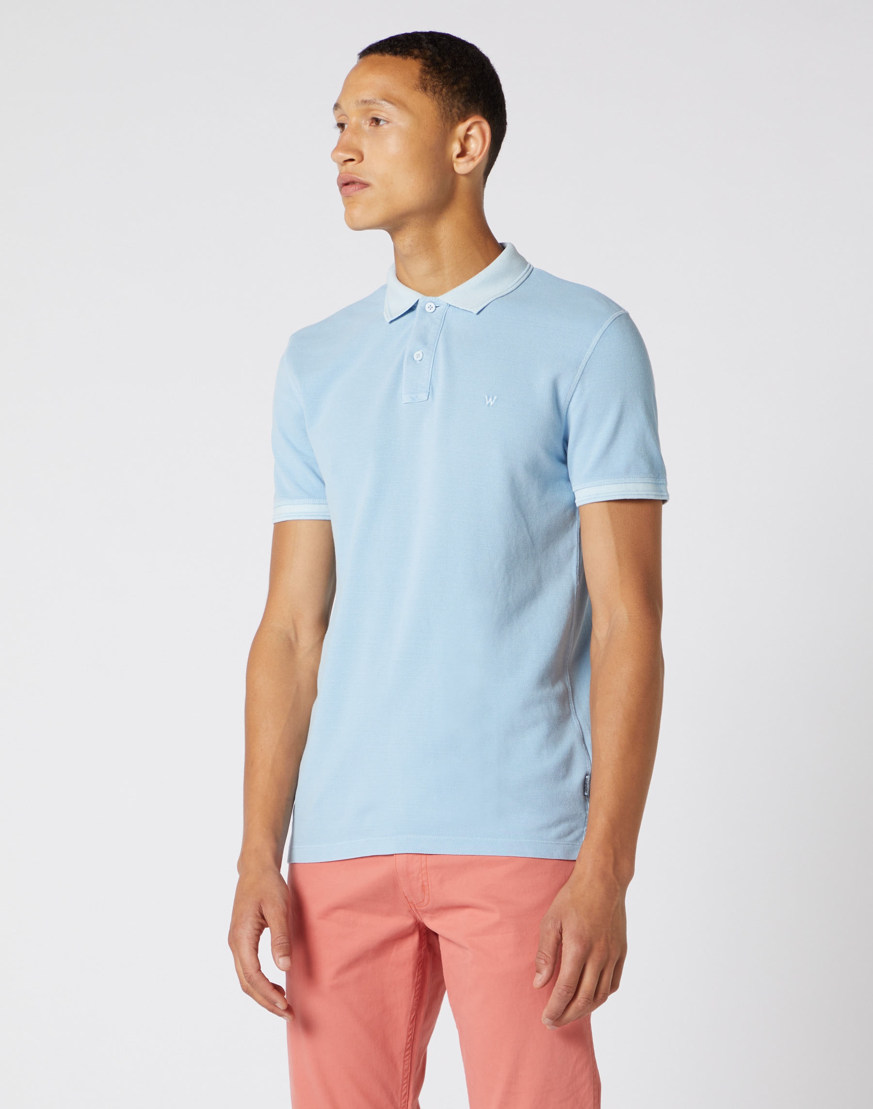 Wrangler polo de hombre de m/c W7F4KQXVT de color azul claro