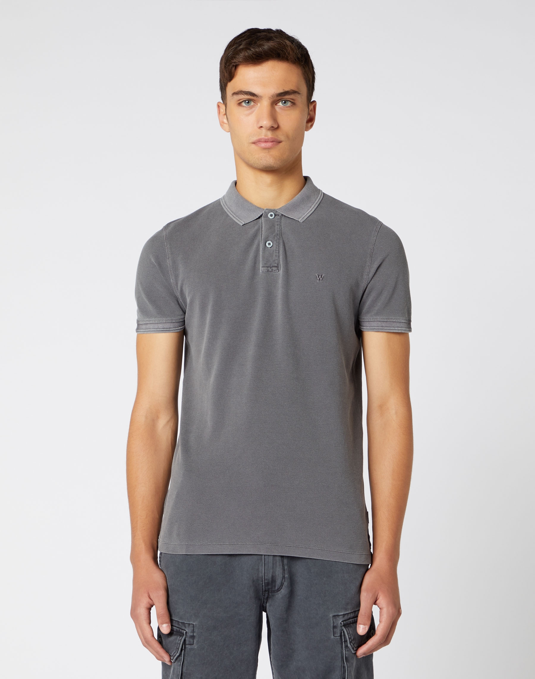 Wrangler polo de hombre de m/c W7F4KQXV6 de color gris
