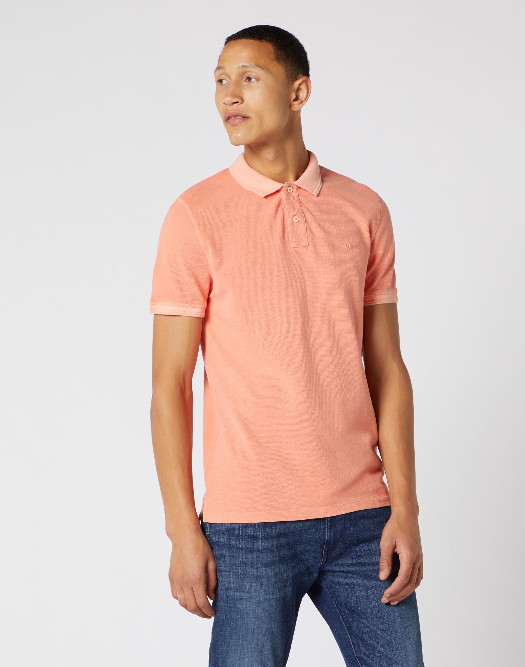 Wrangler polo de hombre de m/c W7F4KQA04 de color naranja