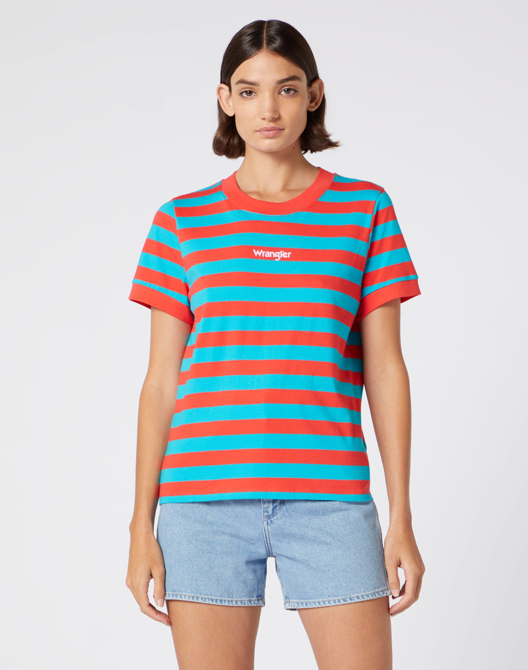 Foto 1 - Wrangler camiseta de mujer de m/c W7N1GHXBO de rayas