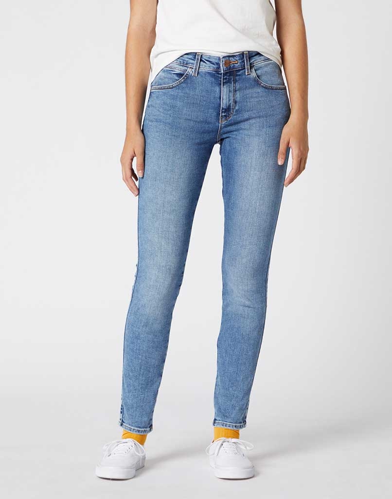 Foto 1 - Wrangler Skinny pantalones vaqueros de mujer W28KVH78X de color tejano lavado a la piedra claro