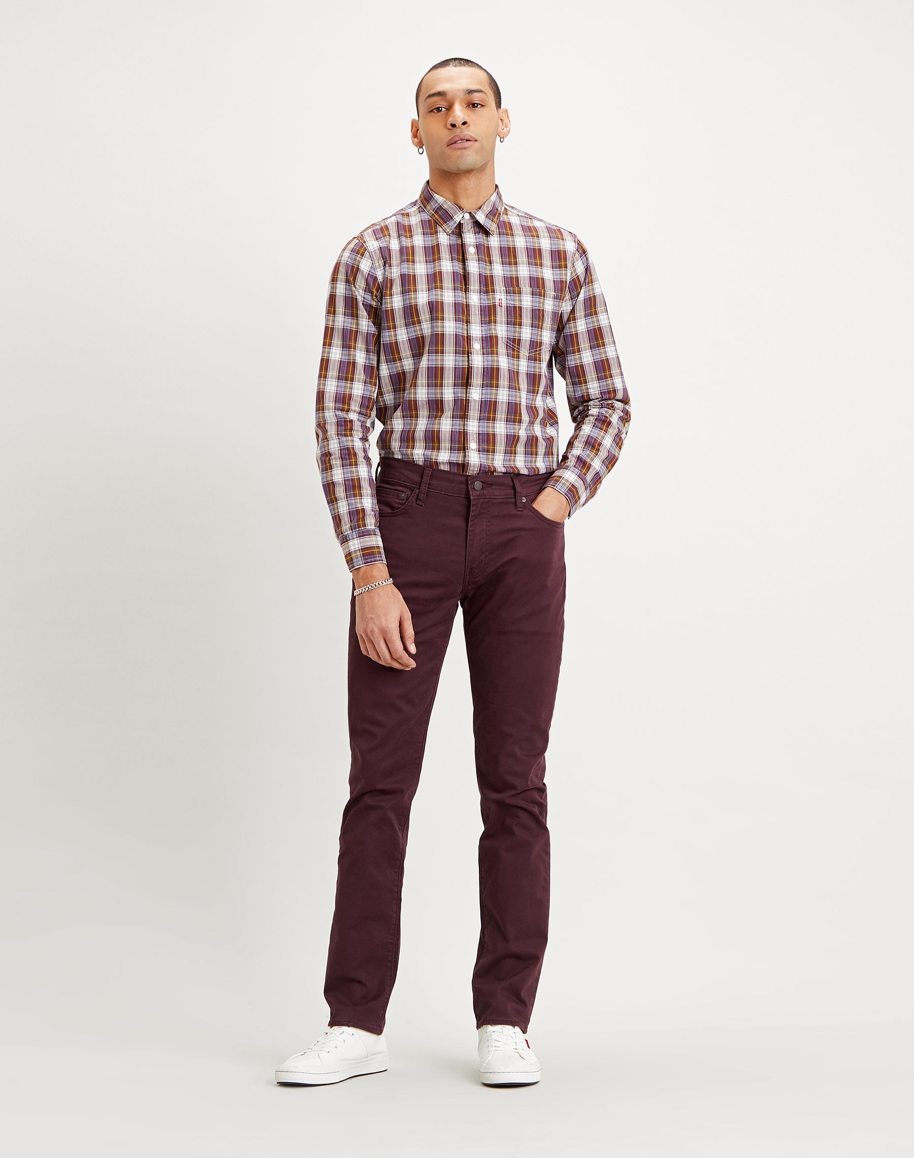 Foto 1 - Levi's 511 slim vaquero de hombre 04511-4675 de gabardina granate