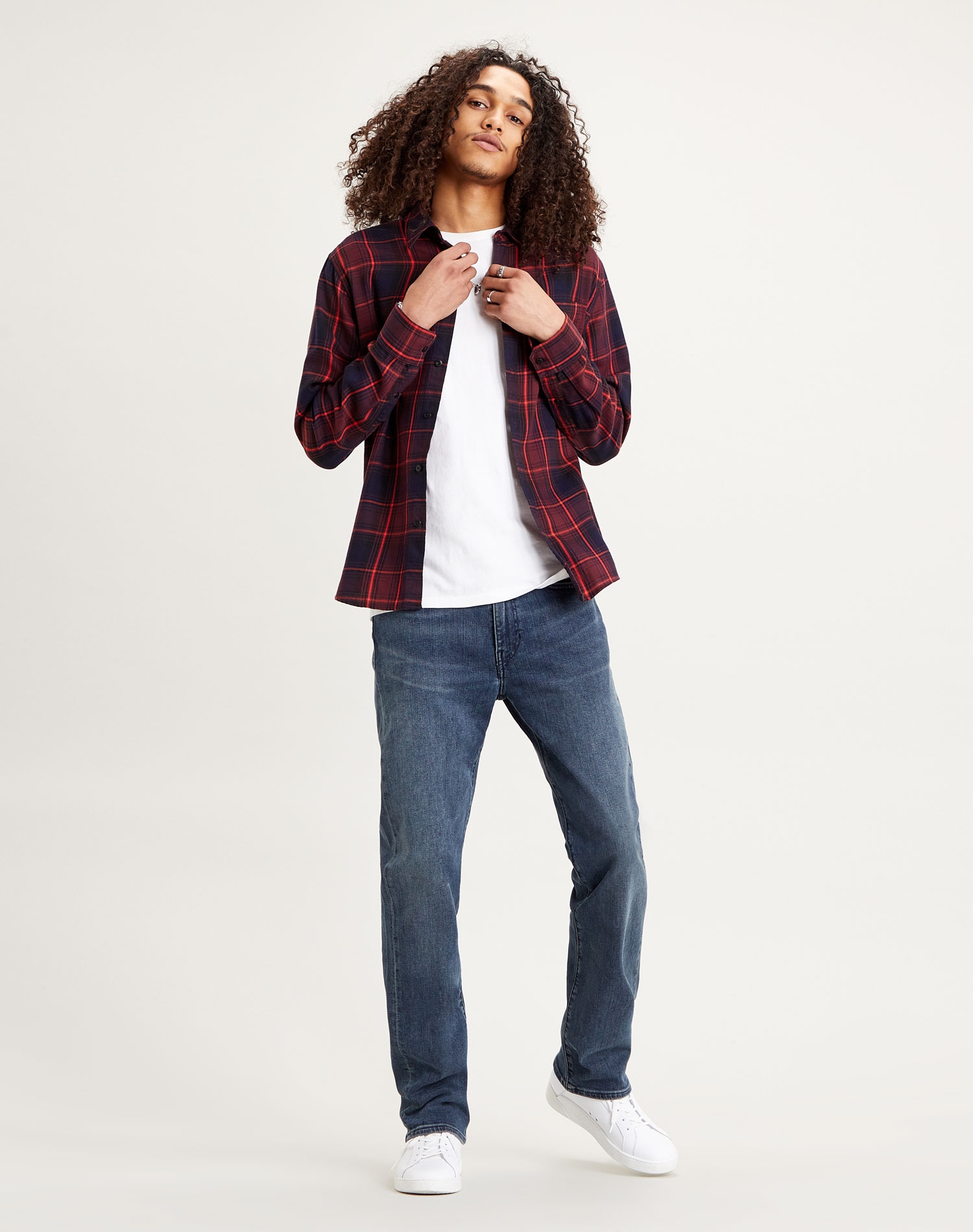 Levi's camisa d'home de m/ll 85746-0031 de quadres granate