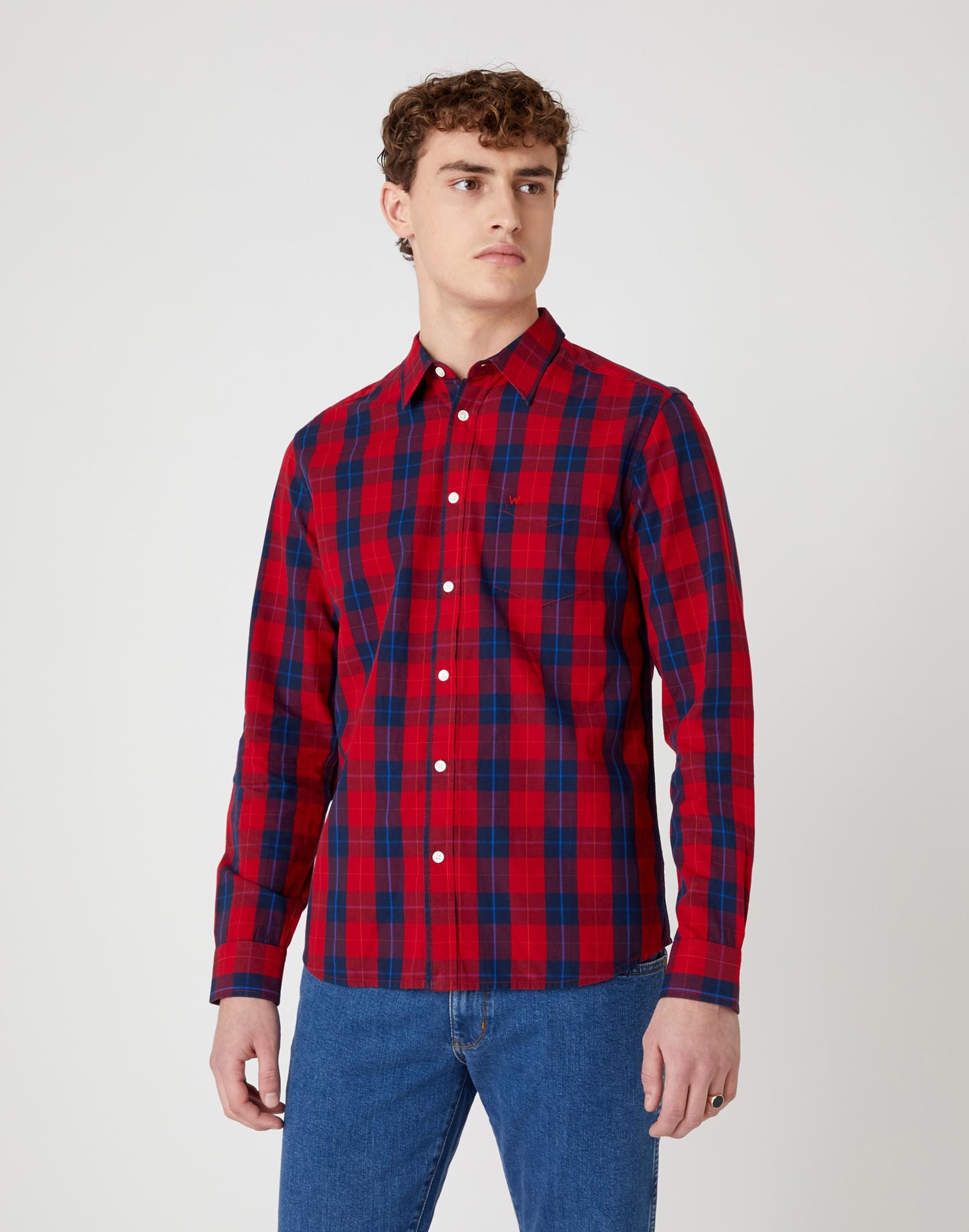 Foto 1 - Wrangler camisa d'home m/ll W5A14MX3A de quadres vermells