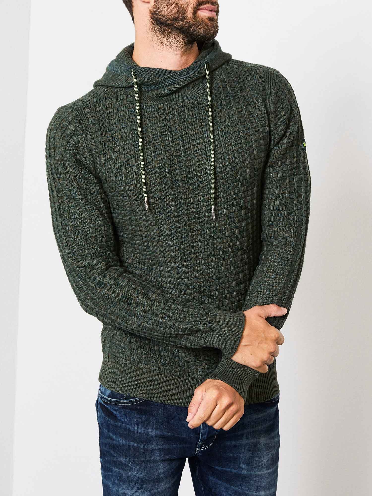 Petrol jersey de hombre con capucha KWH228/6051 verde