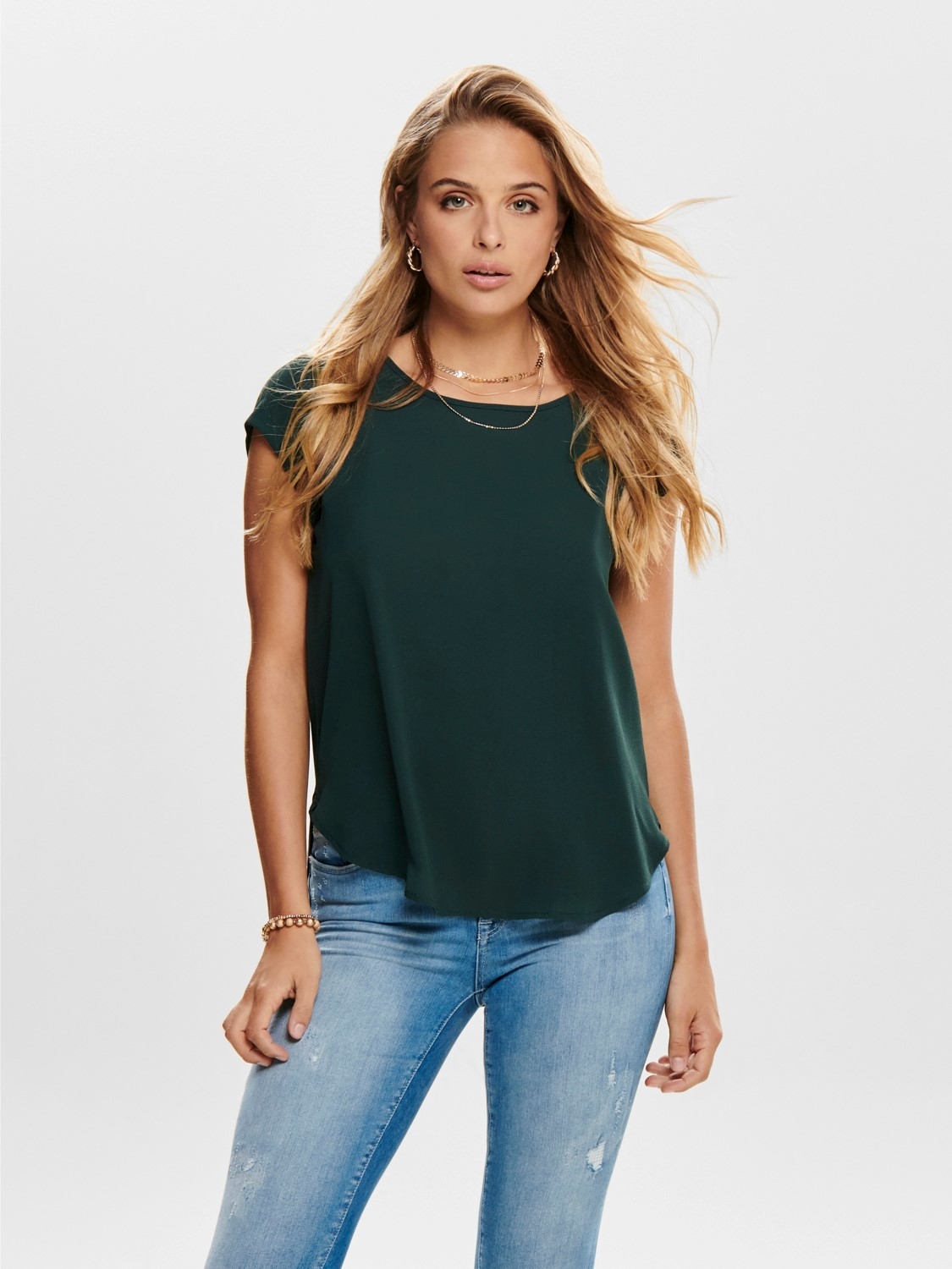 Only camiseta de mujer m/c Vic 15142784 verde