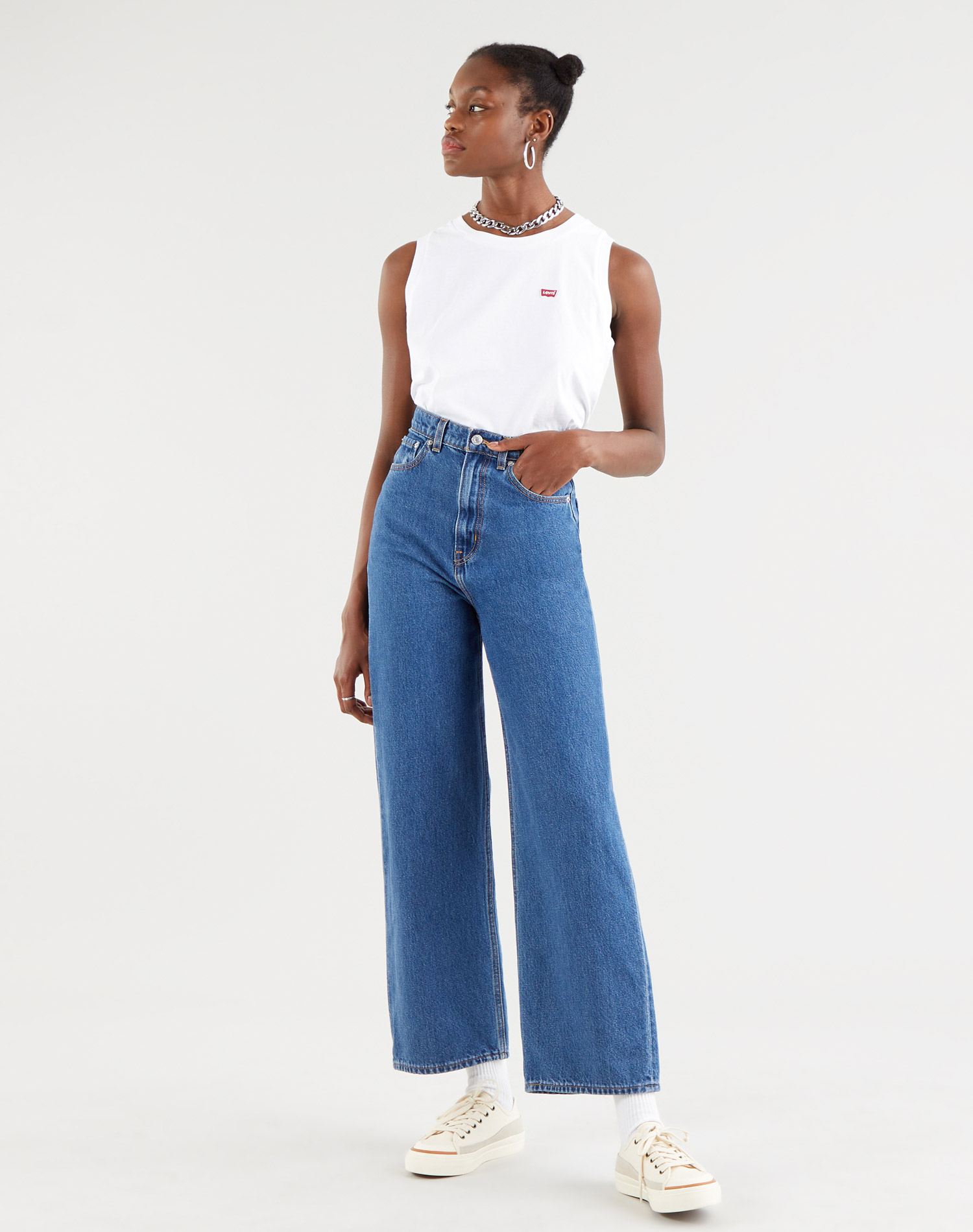 Foto 1 - Levi's camiseta de mujer sin mangas 18185-0003 blanca