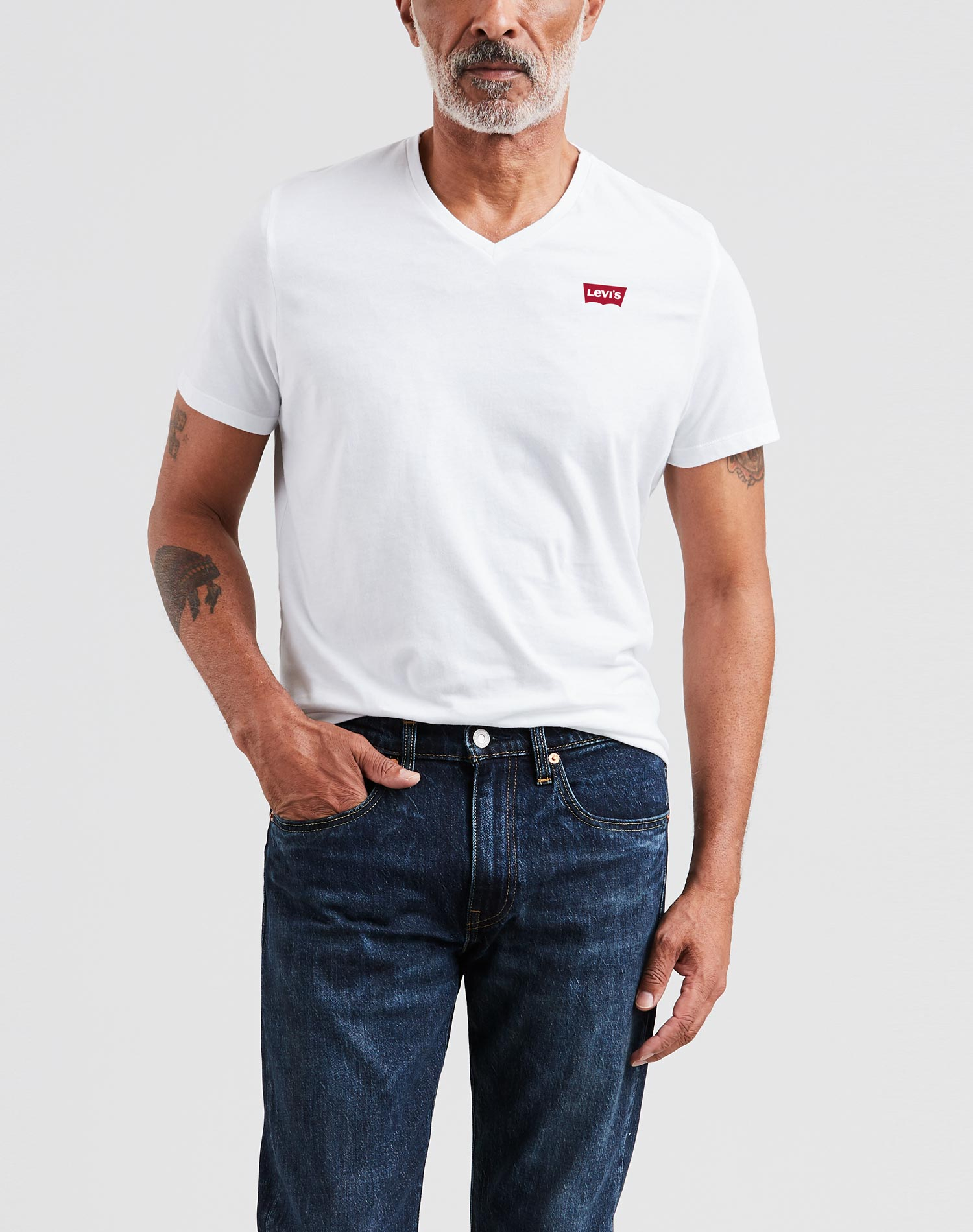 Foto 1 - Levi's samarreta d'home de coll V de m/c 85641-0000 blanca