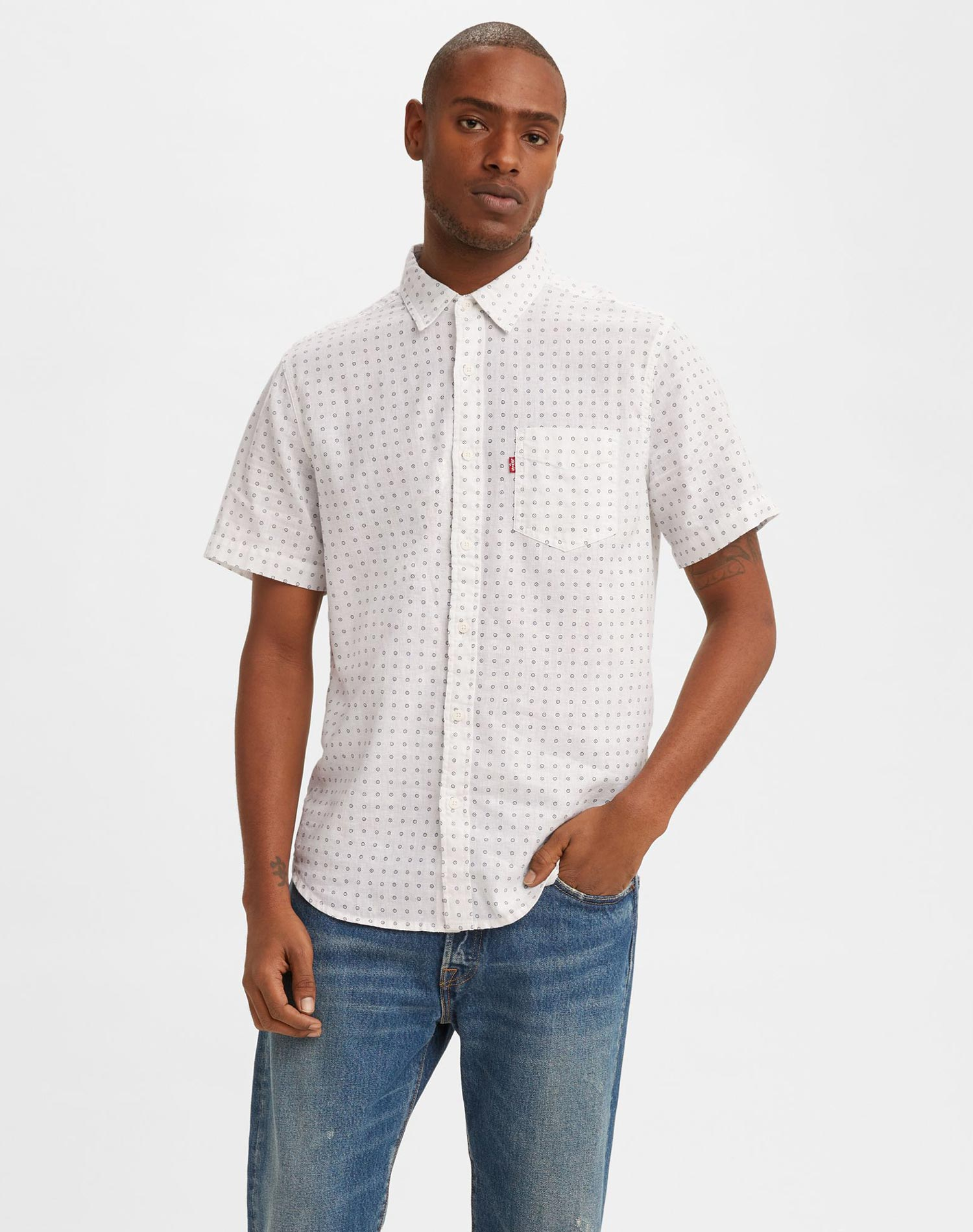 Levi's camisa d'home de m/c 86627-0058 blanca