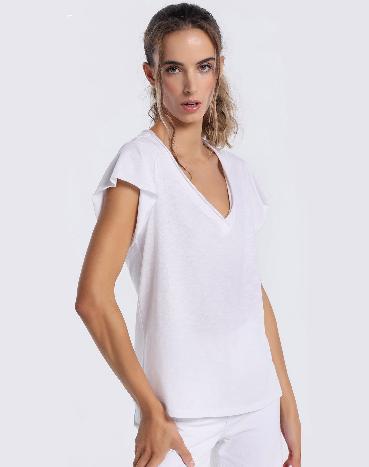 Lois samarreta de dona de m/c i coll en punxa 42129/501 blanca