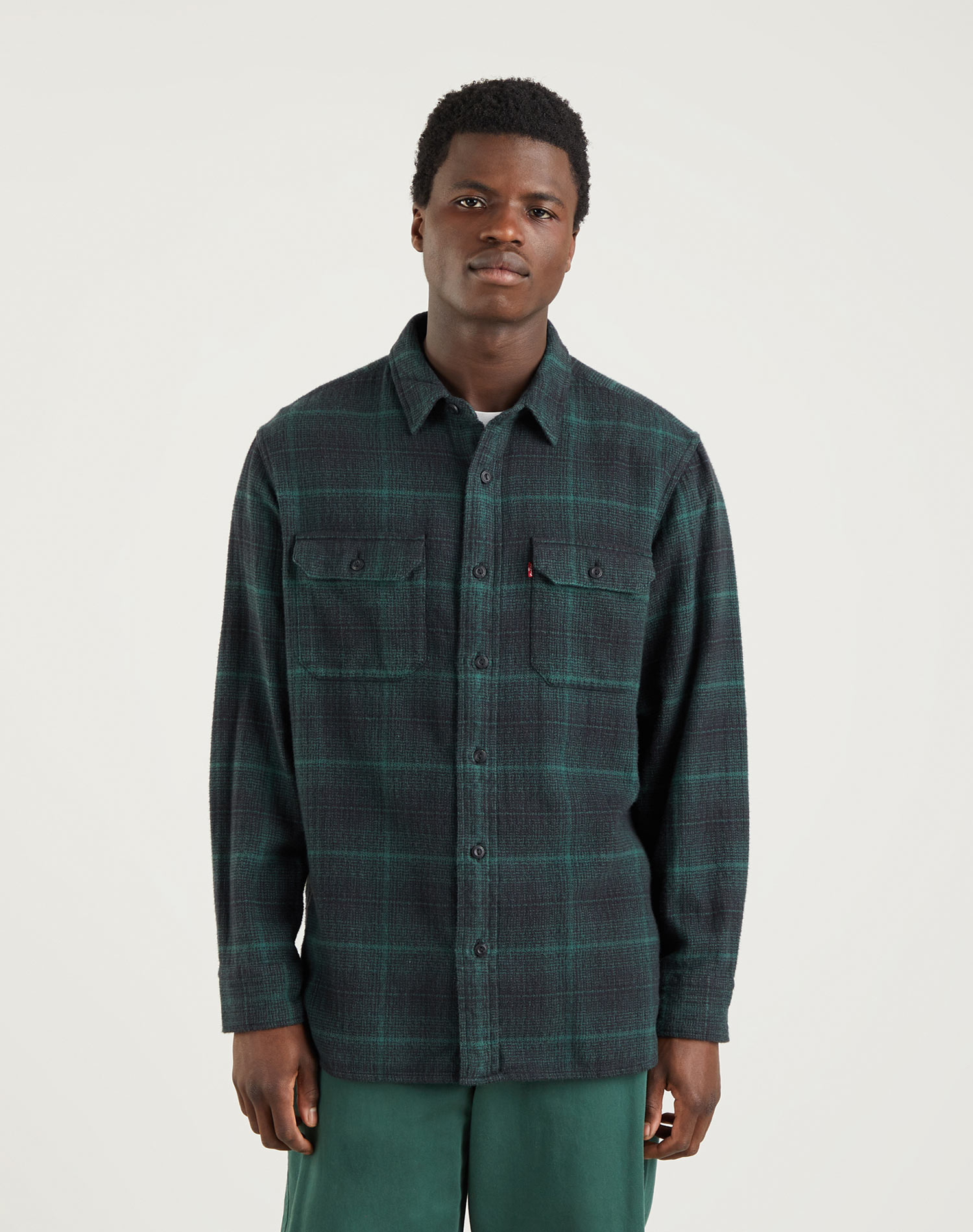 Foto 1 - Levi's sobrecamisa de hombre de m/l 19587-0165 de cuadros verdes