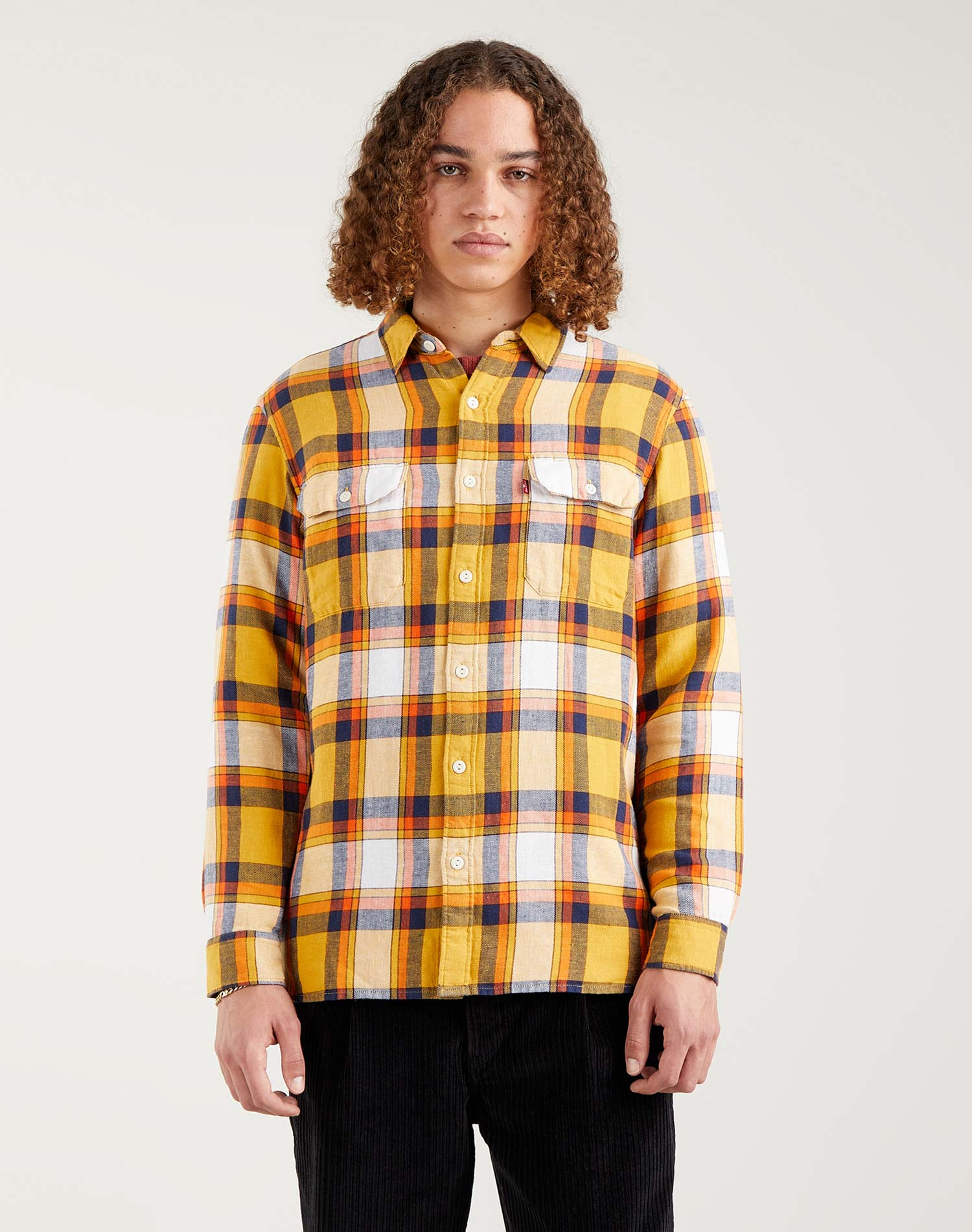 Foto 1 - Levi's sobrecamisa de hombre de m/l 19573-0141 de cuadros amarillos