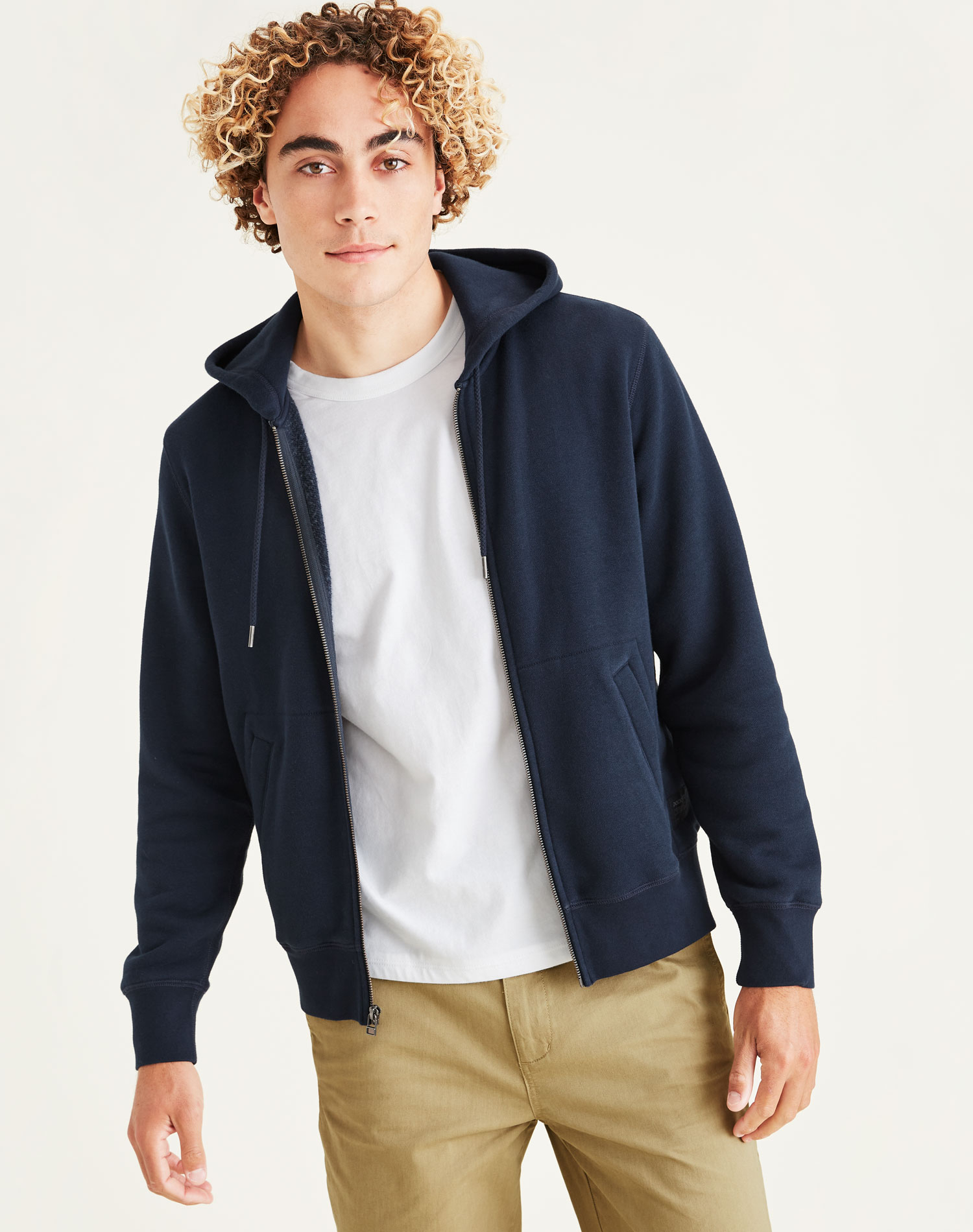 Foto 1 - Dockers sudadera de hombre con capucha y cremallera A1153-0003 azul marino