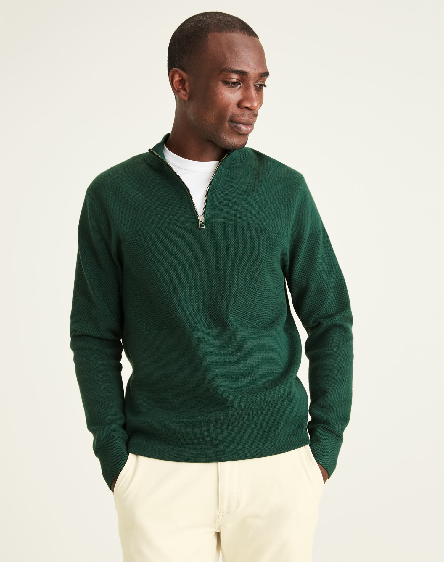 Dockers jersei d'home de coll cremallera A1106-0002 verd