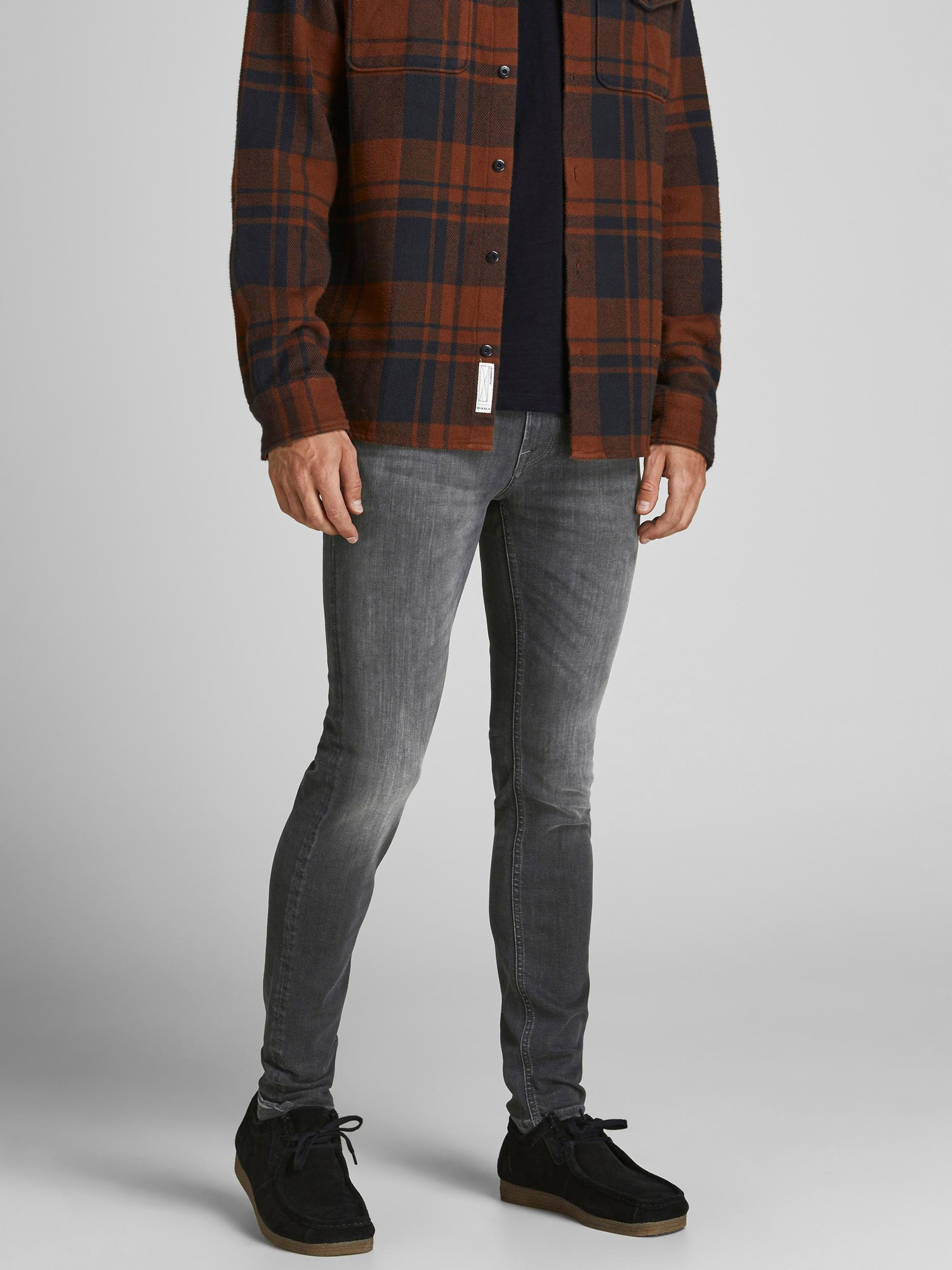 Jack&Jones pantalons texans d'home Liam skinny 12190827 gris