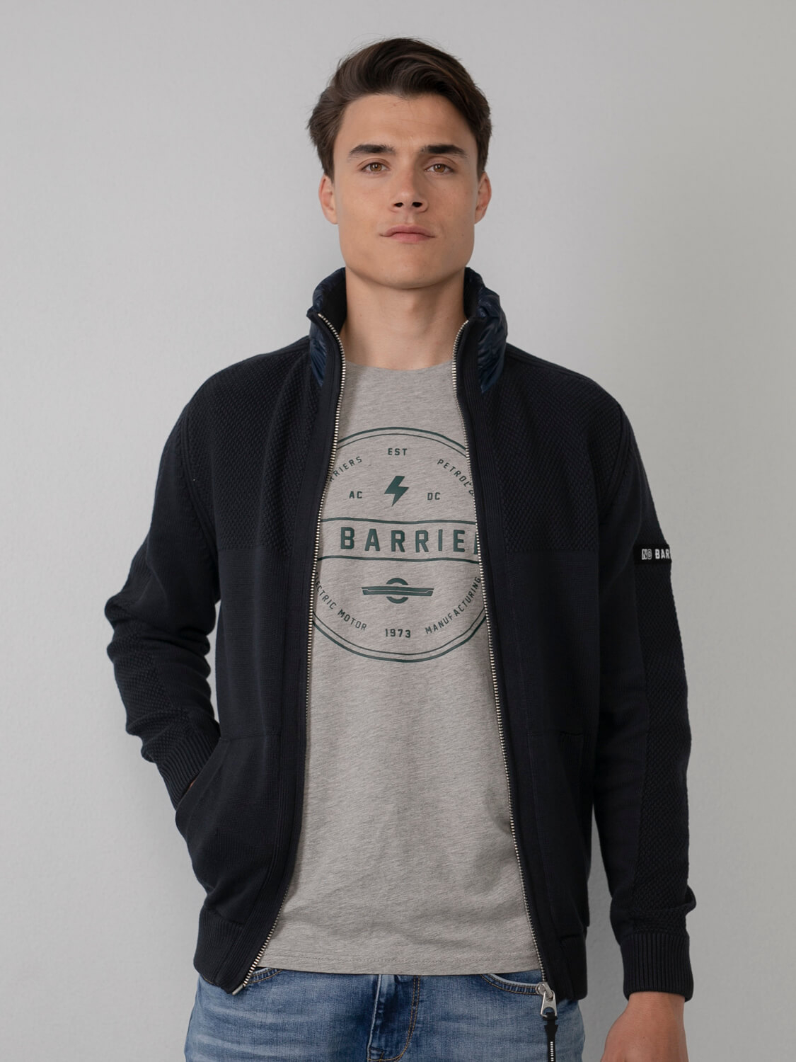 Petrol jaqueta de punt d'home KWC278/5110 blau marí