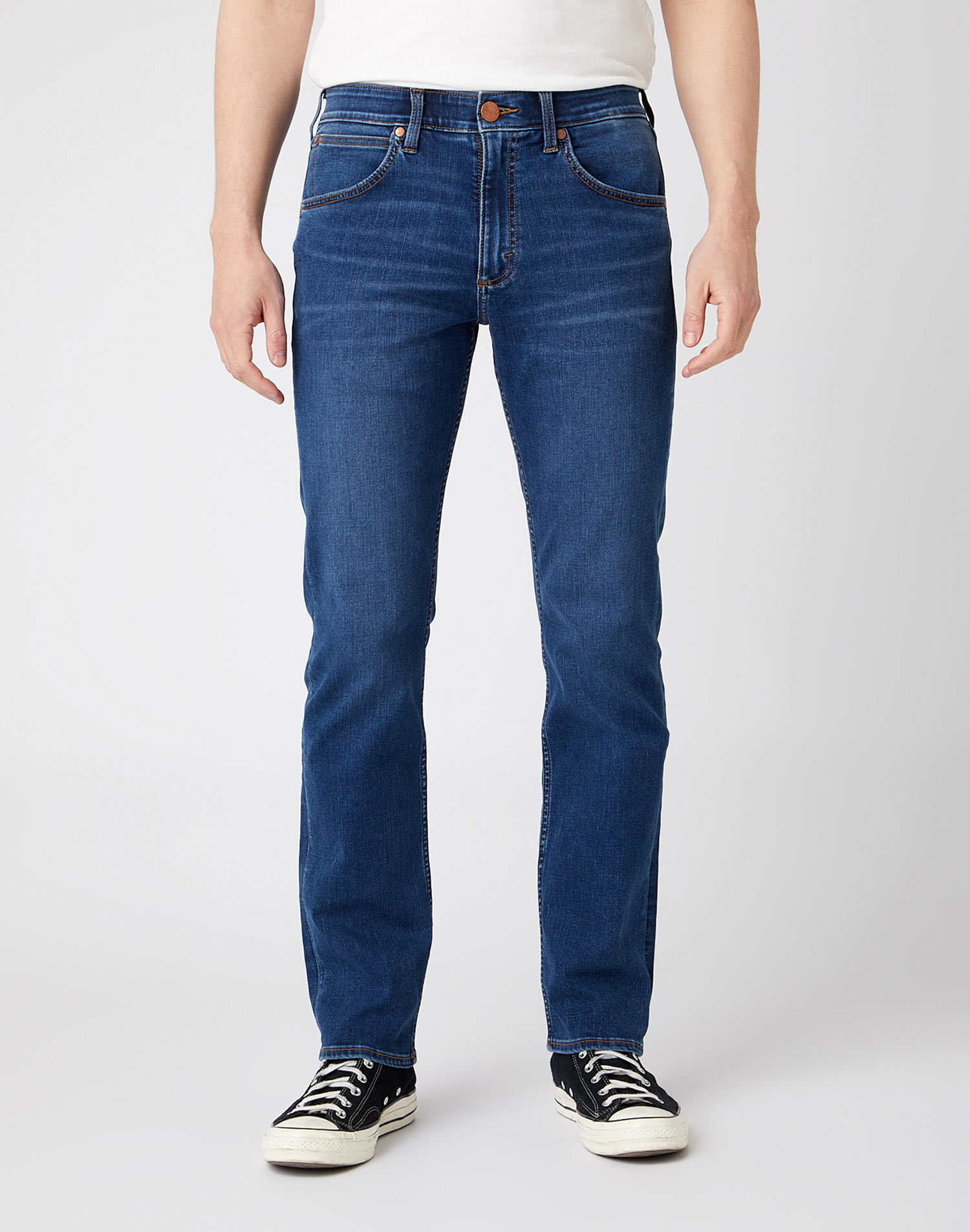 Wrangler Greensboro slim pantalons texans d'home W15QXL381 rentats a la pedra