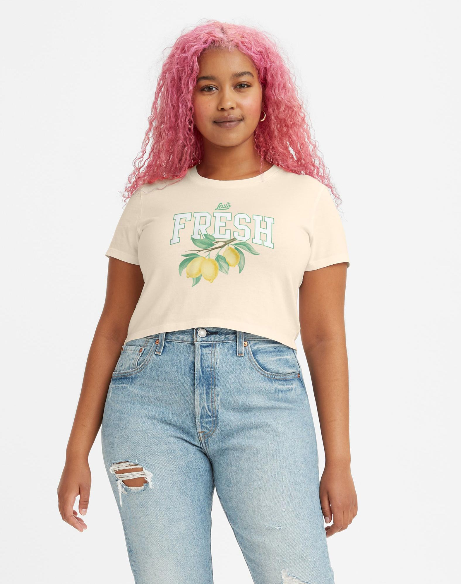 Foto 1 - Levi's samarreta de dona cropped m/c A0785-0035 beix