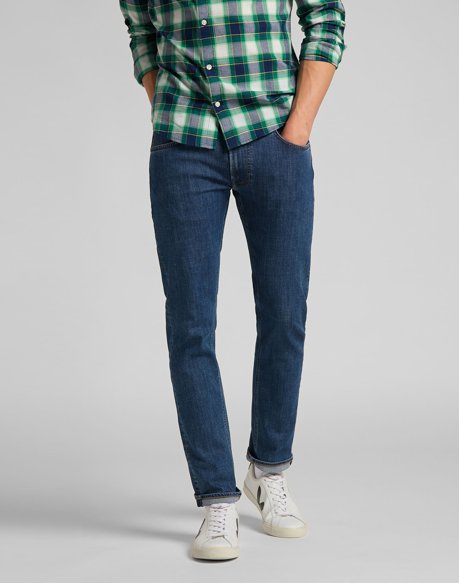 Foto 1 - Lee Daren regular pantalones vaqueros de hombre 112118300 lavados a la piedra