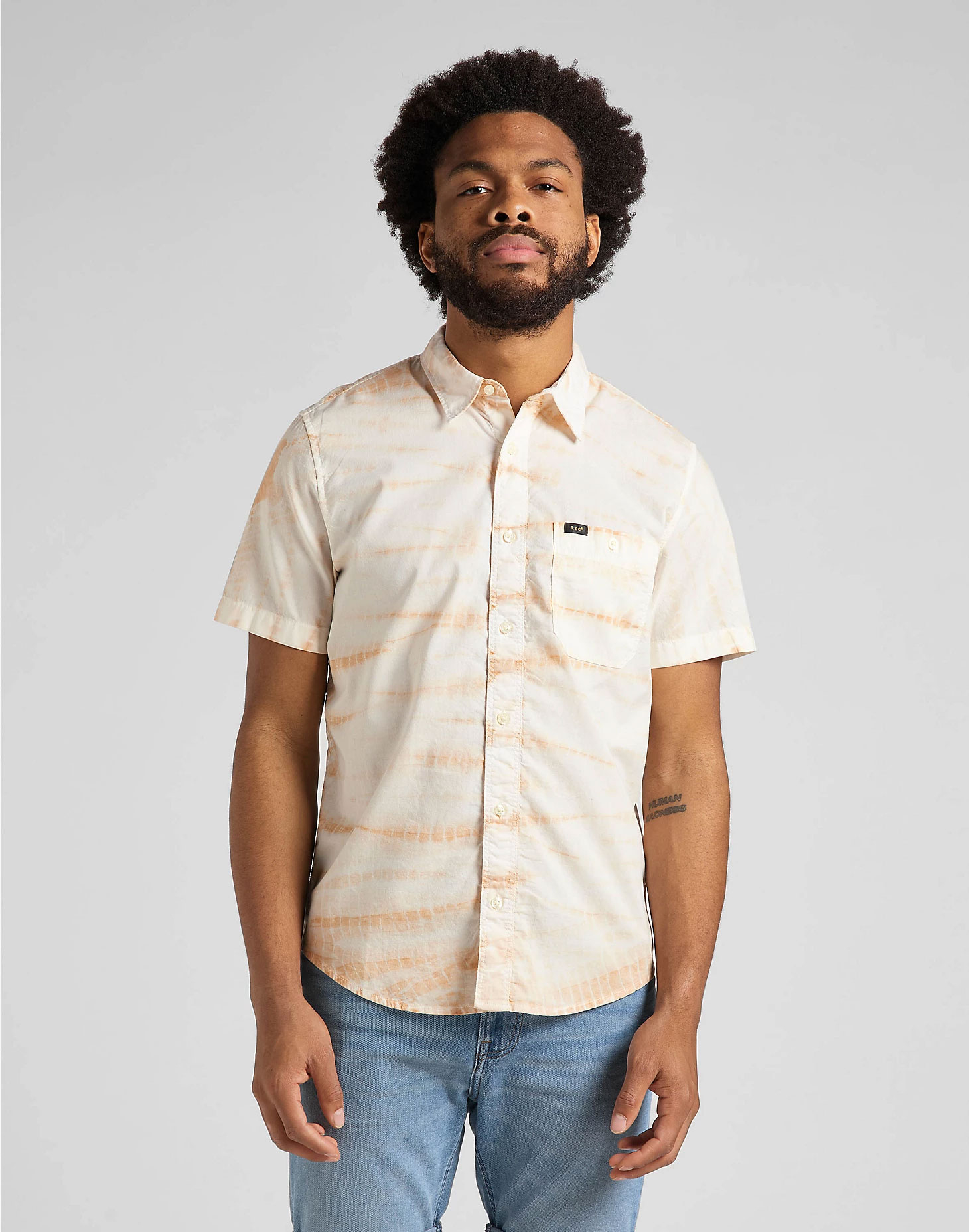 Lee camisa d'home de m/c L66GPNUG tie-dye blanc trencat