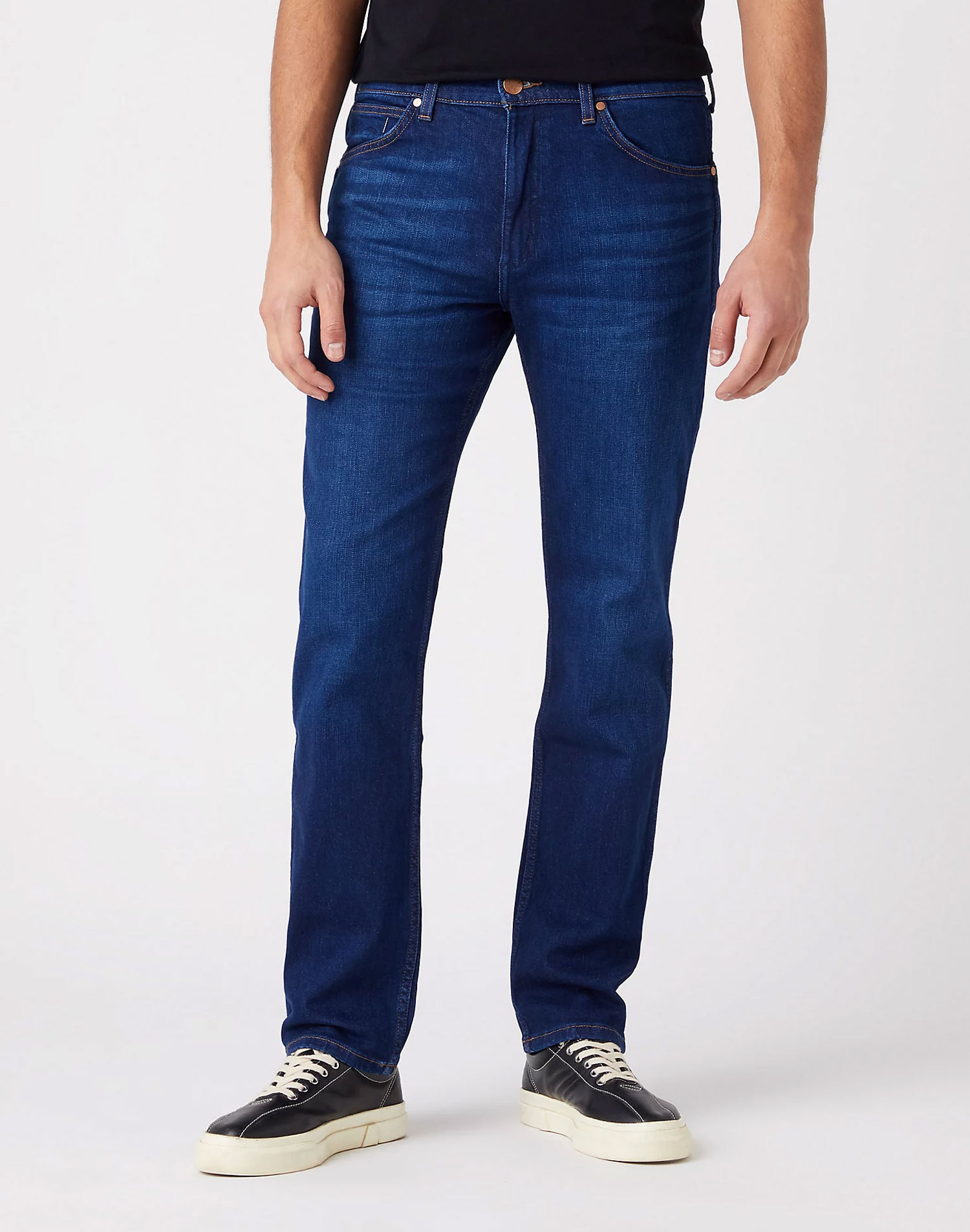 Wrangler Greensboro slim pantalones vaqueros de hombre W15QYI39K azul medio