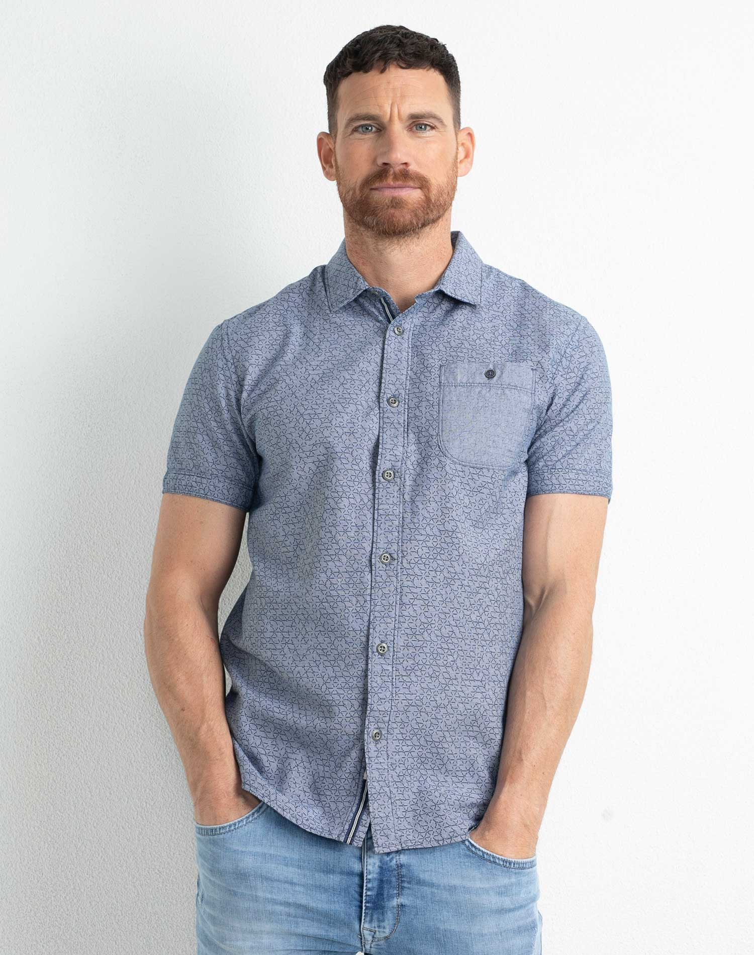 Foto 1 - Petrol camisa d'home de m/c SIS406/5082 blava