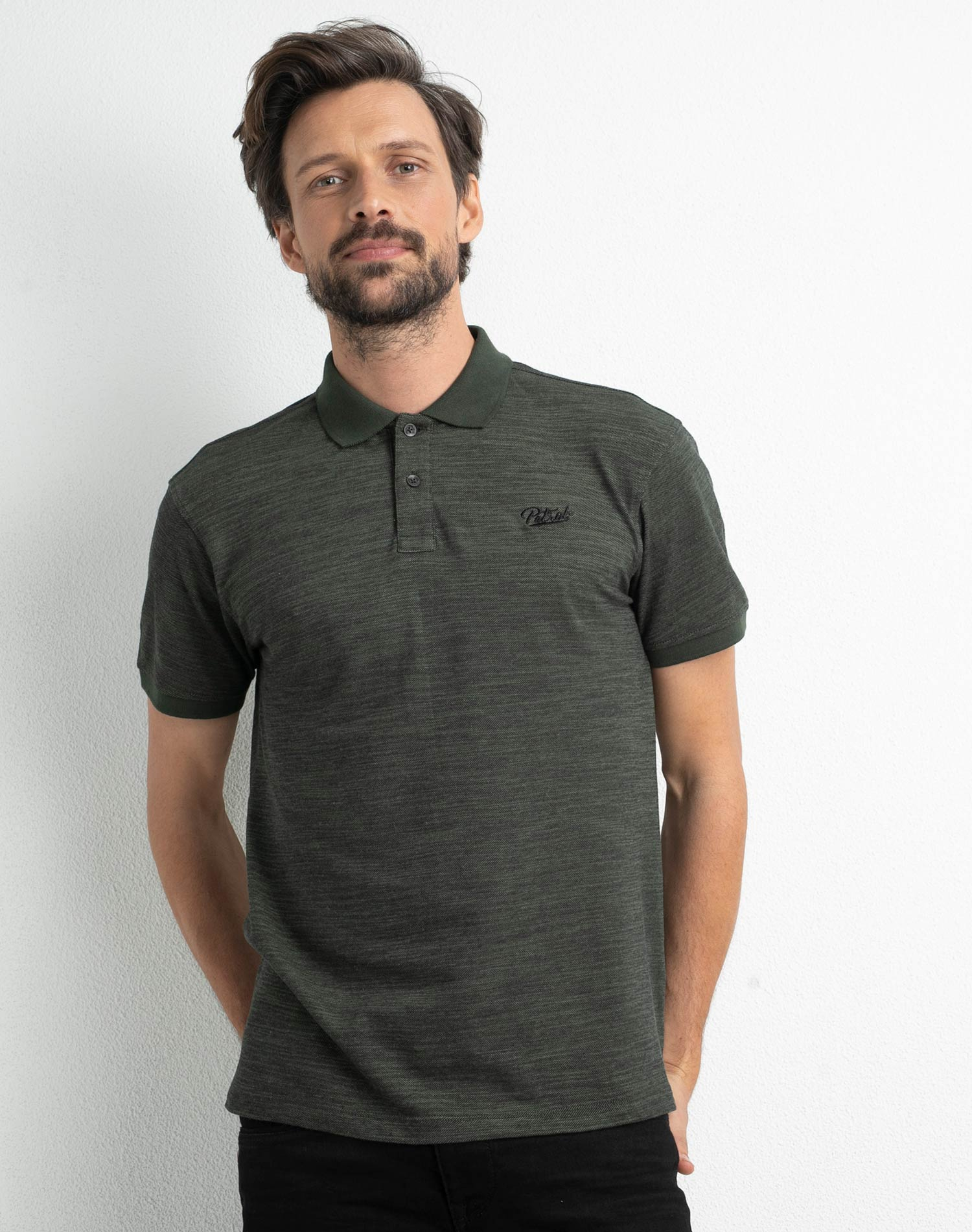 Petrol polo d'home de m/c POL914/6134 caqui