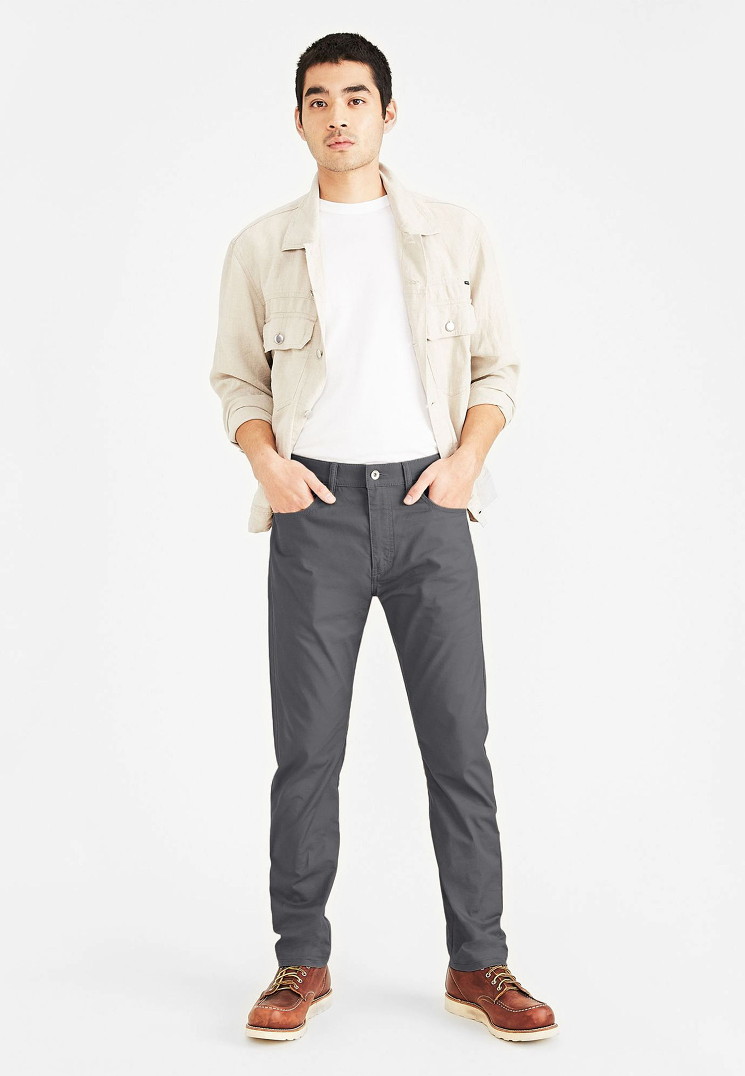 Dockers pantalons texans de gavardina d'home Smart 360 Flex™ slim A1160-0020 gris