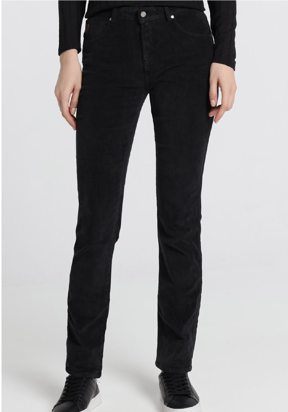 Lois pantalons texans de pana de dona Monic straight 20104/599 negre