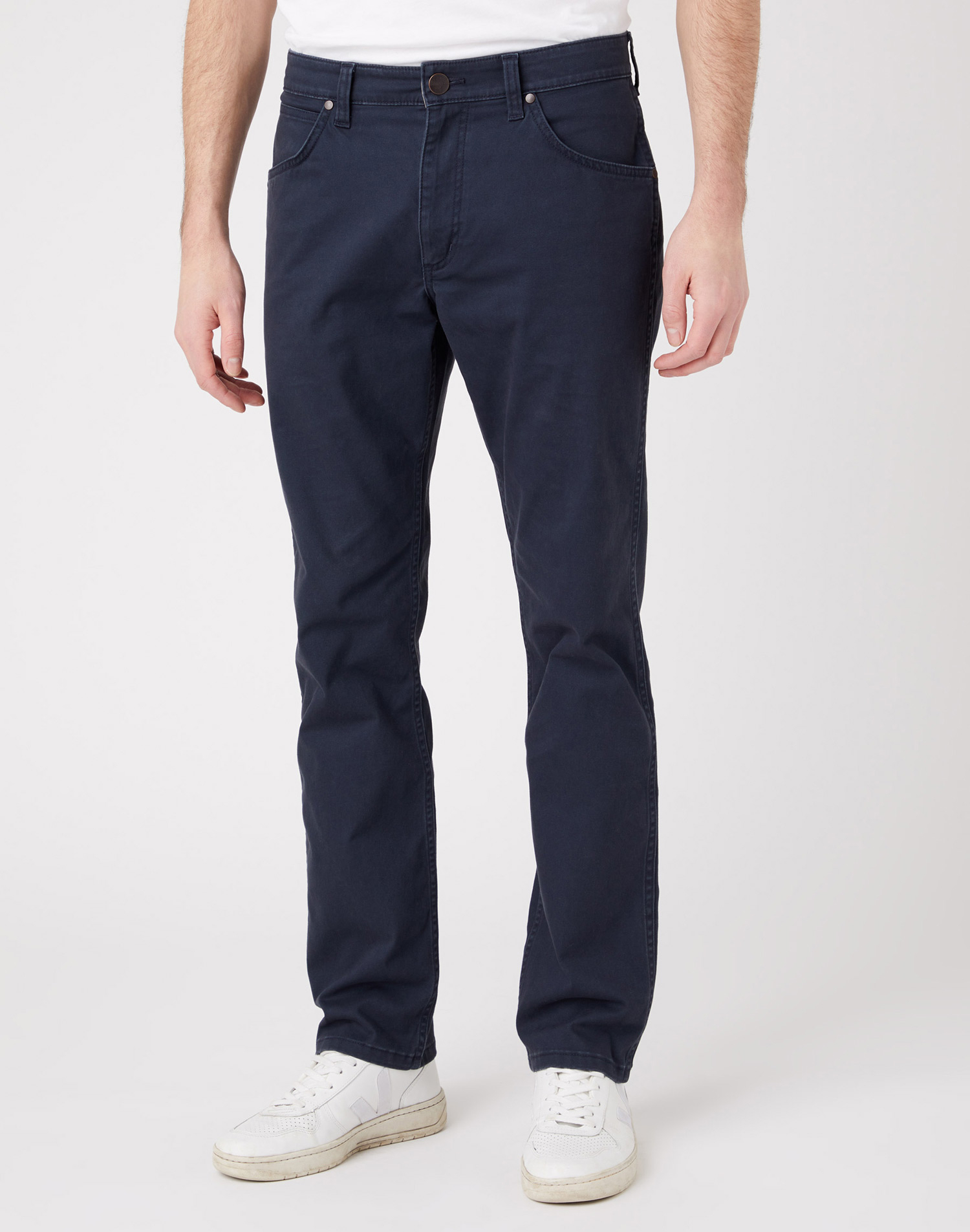 Wrangler Greensboro slim pantalons texans de gavardina d'hivern d'home W15Q71XAE blau marí
