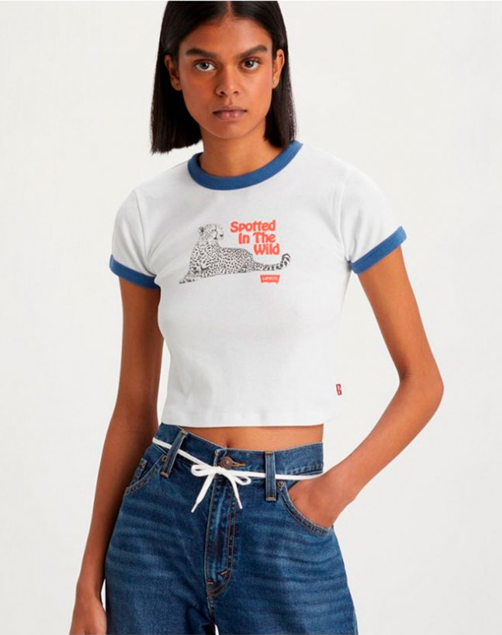 Levi’s® samarreta de dona cropped m/c A3523-0019 blanca