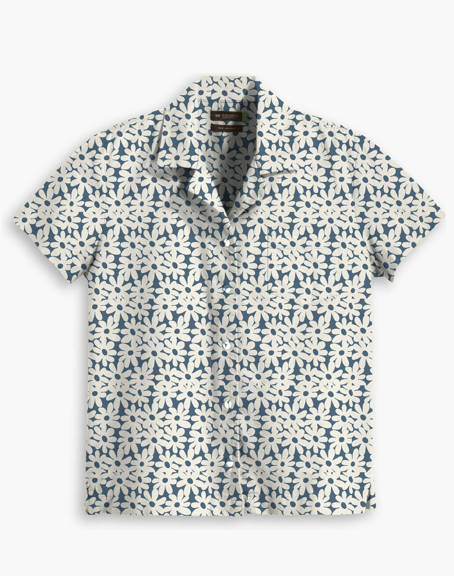 Dockers camisa de dona de m/c A1760-0008 blava estampada