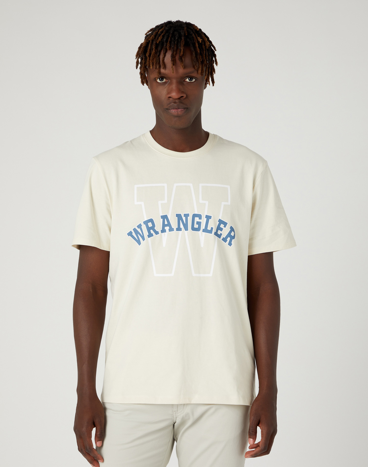 Wrangler camiseta de hombre de m/c W7CEEEC23 112334238 blanco roto