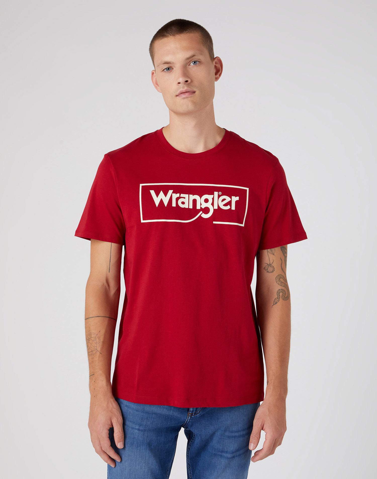 Wrangler samarreta d'home de m/c W70JD3X47 112320763 vermella