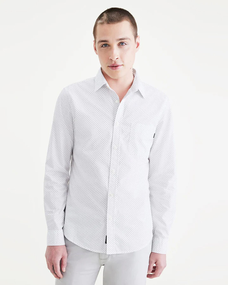 Dockers camisa d'home de popelín de m/ll A1114-0100 blanca