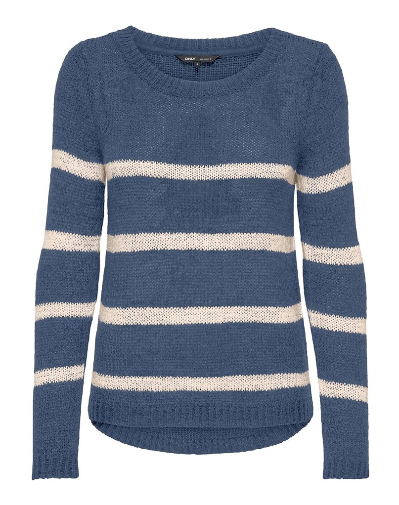 Only jersey de mujer Geena 15113356 rayas azul marino vintage indigo