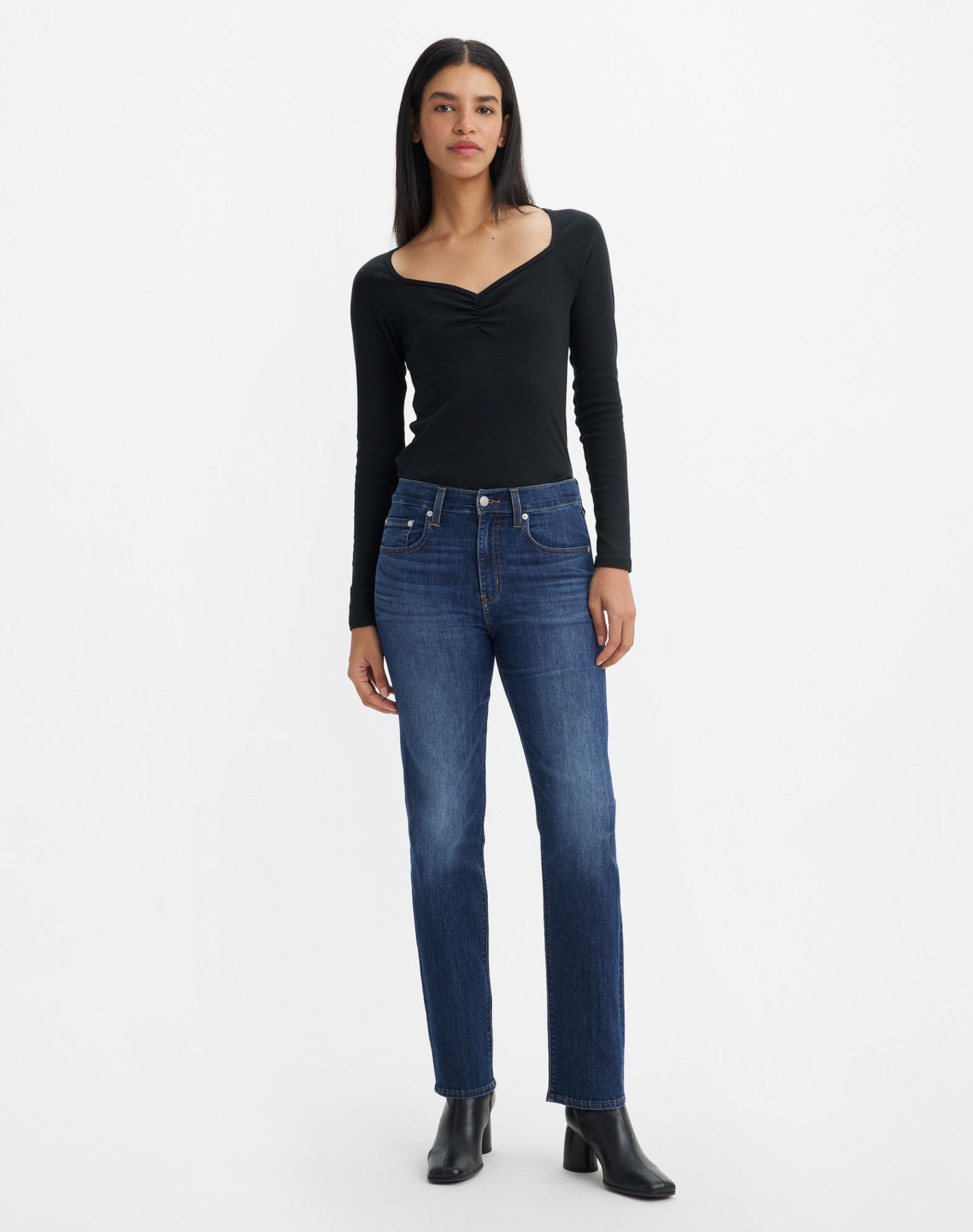 Levi's® 724™ straight pantalones vaqueros de mujer 18883-0268 lavados a la piedra