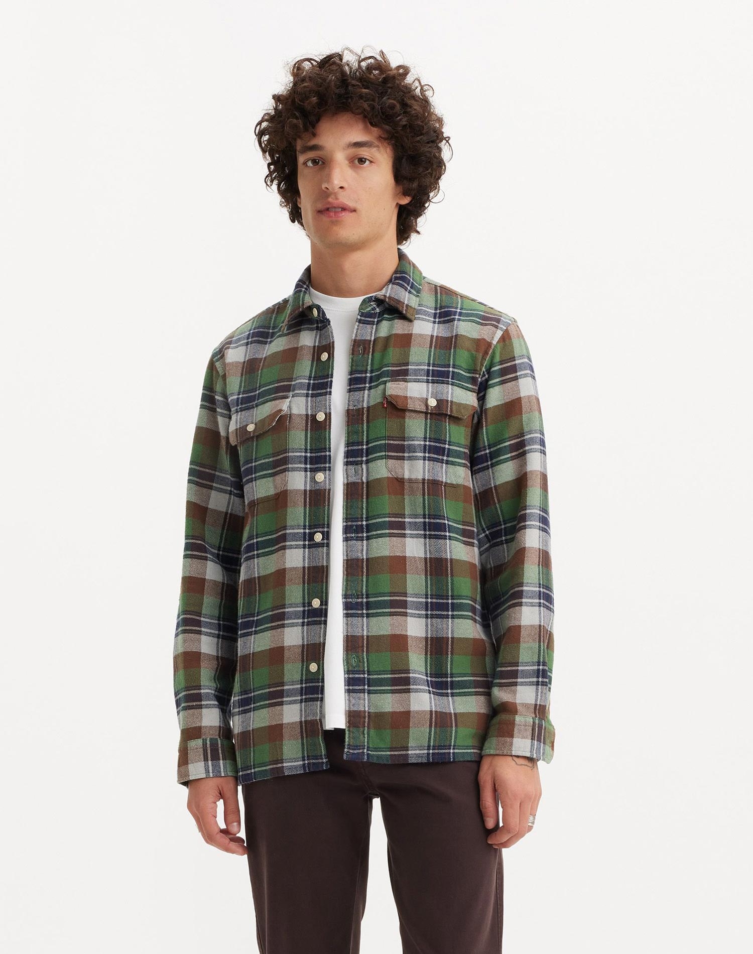 Levi's® camisa de hombre de m/l 19573-0234 de cuadros verdes