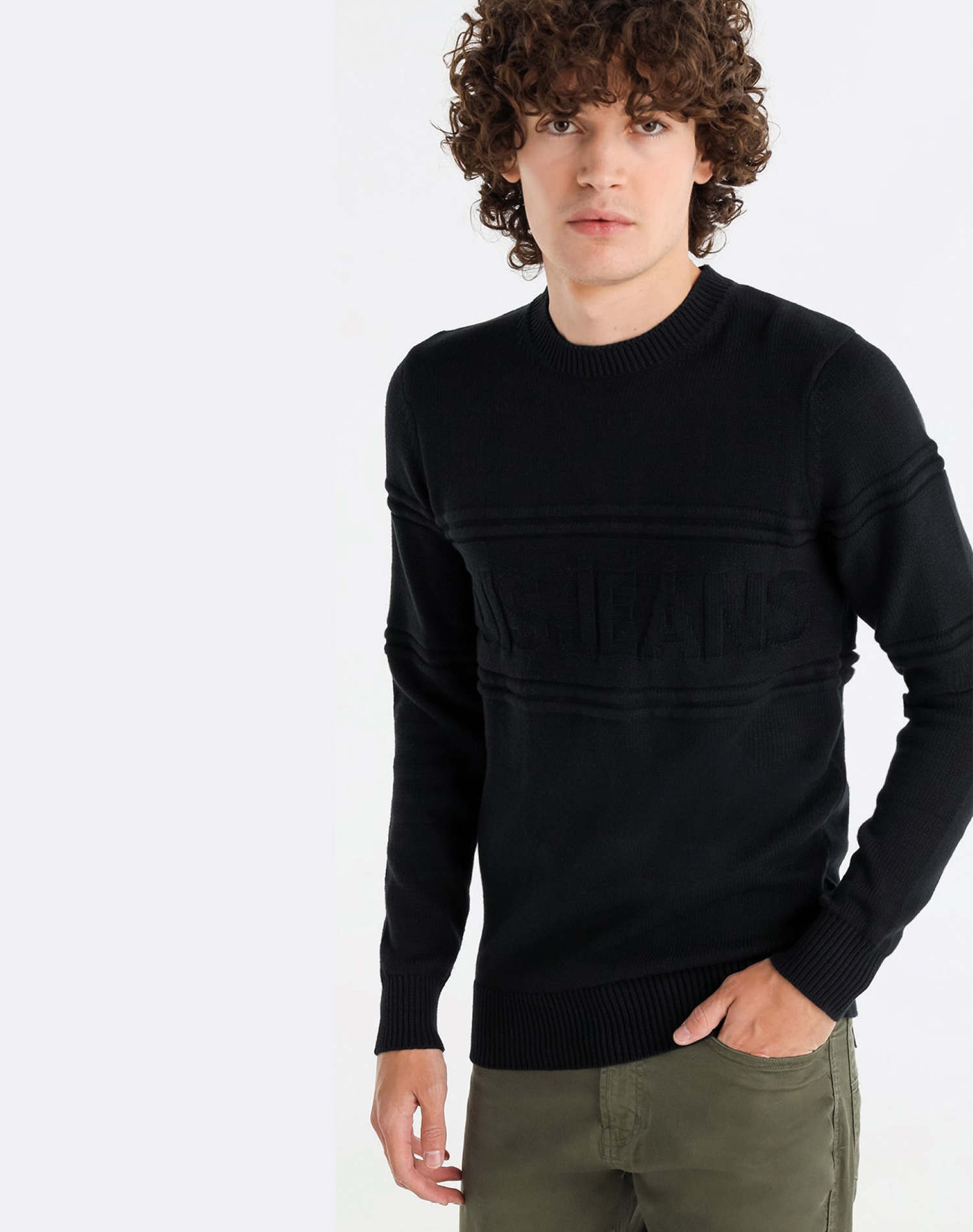 Lois jersey de hombre de cuello redondo 17668/499 negro