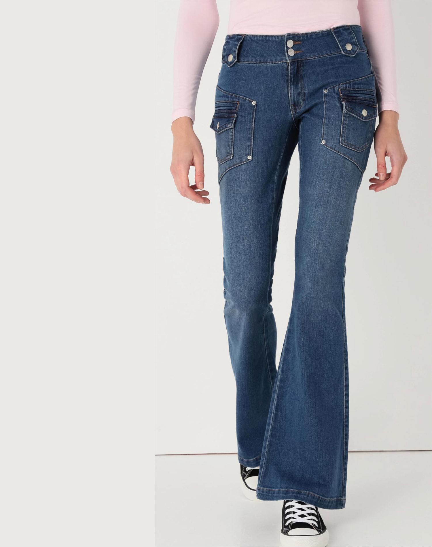 Lois pantalones vaqueros de mujer Revolver flare 20786/935 lavados a la piedra