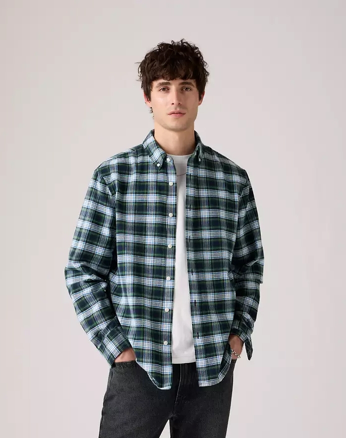 Levi's® camisa d'home de m/ll A7210-0042 de quadres verds