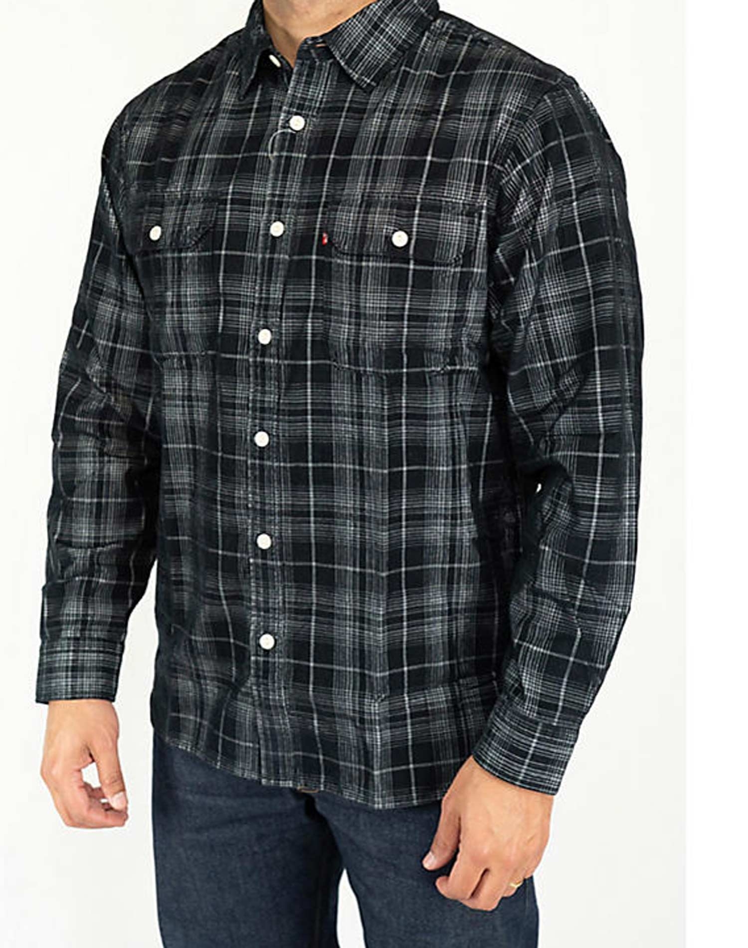 Levi's® camisa de hombre de m/l 19573-0280 de cuadros negros