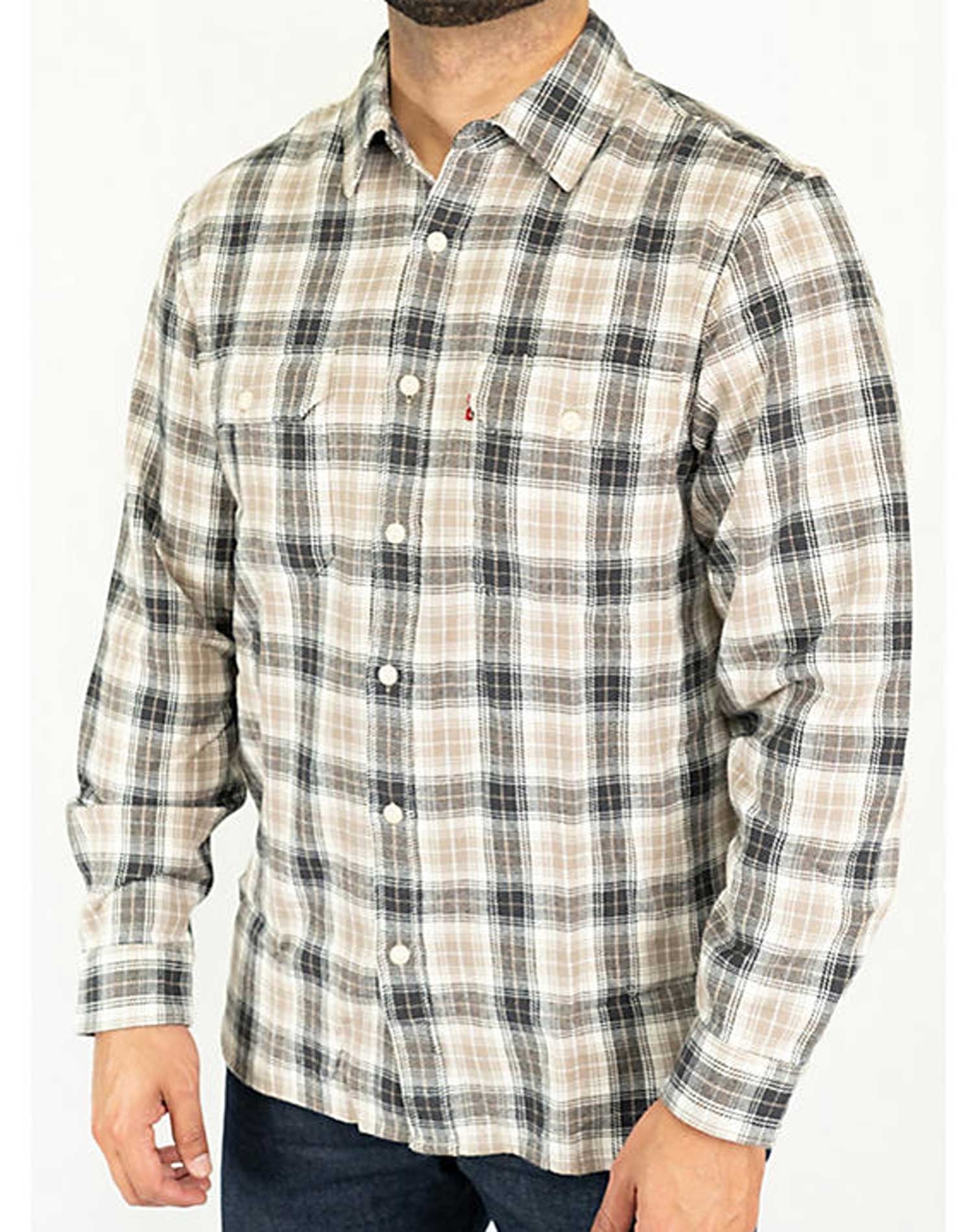 Levi's® camisa d'home de m/ll 19573-0289 de quadres beix